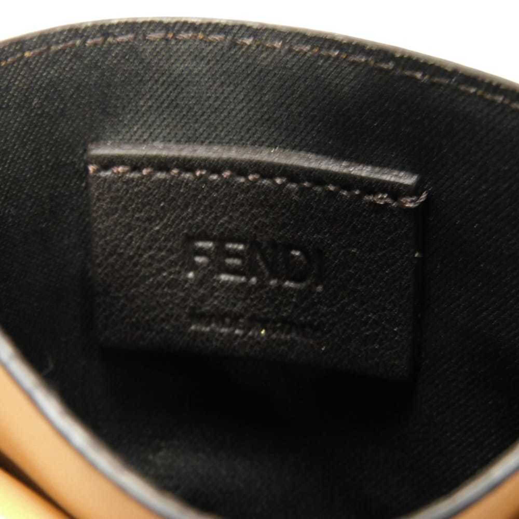 Fendi Beige Leather Coin Purse/Coin Case (Pre-Owned)