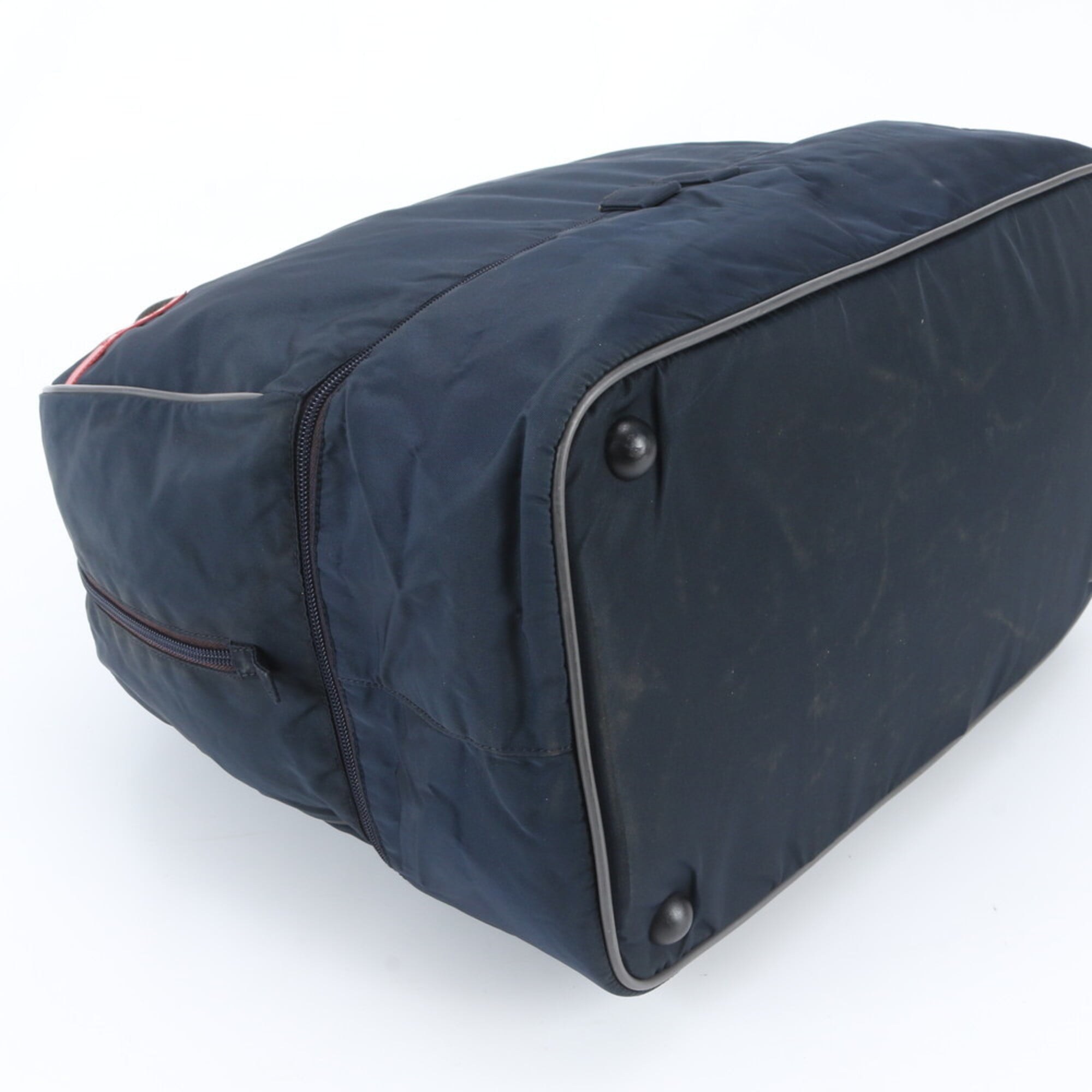 Pradasports Gray Navy Boston Bag Tote Bag (Pre-Owned)