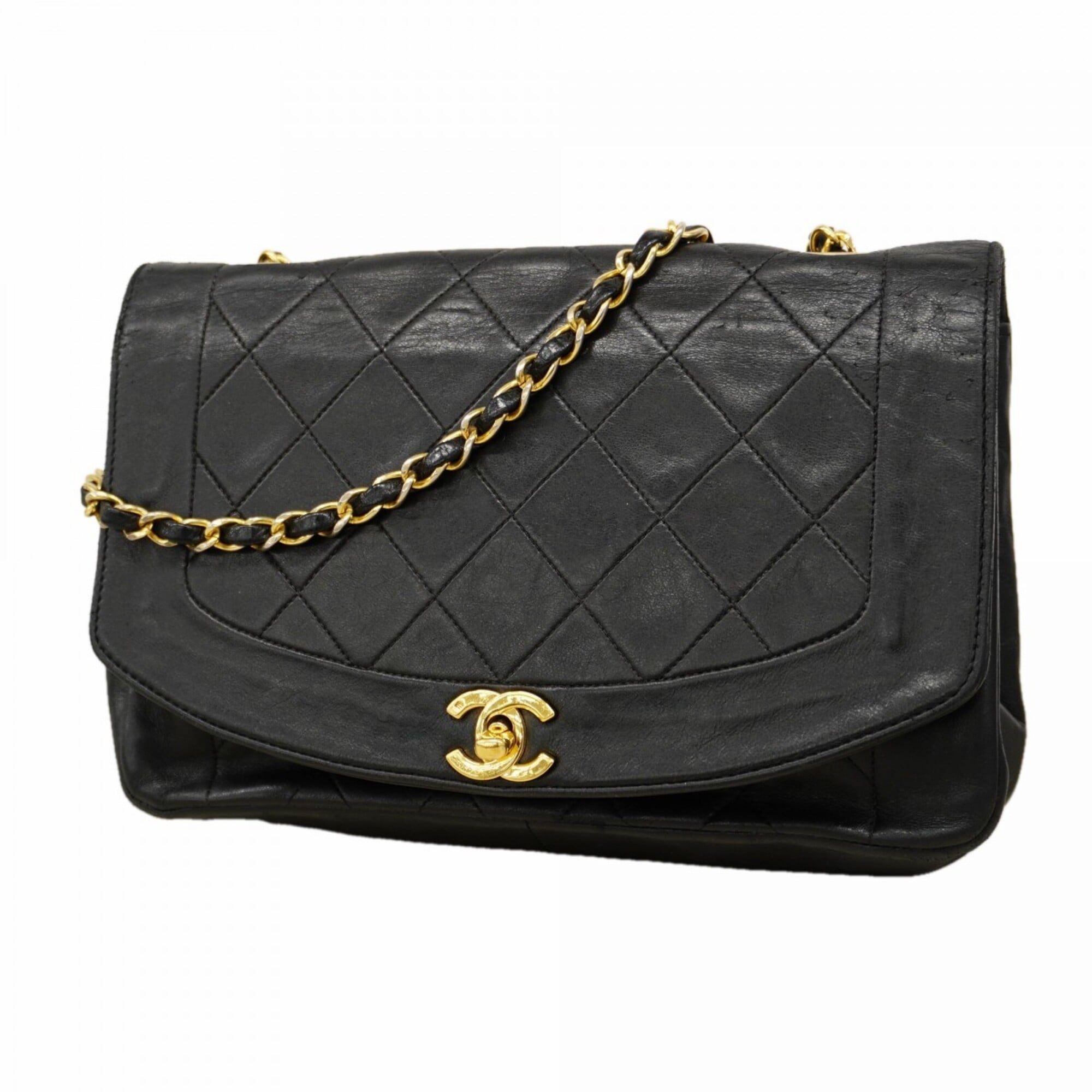 Chanel Black Leather Shoulder Bag (Pre-Owned)