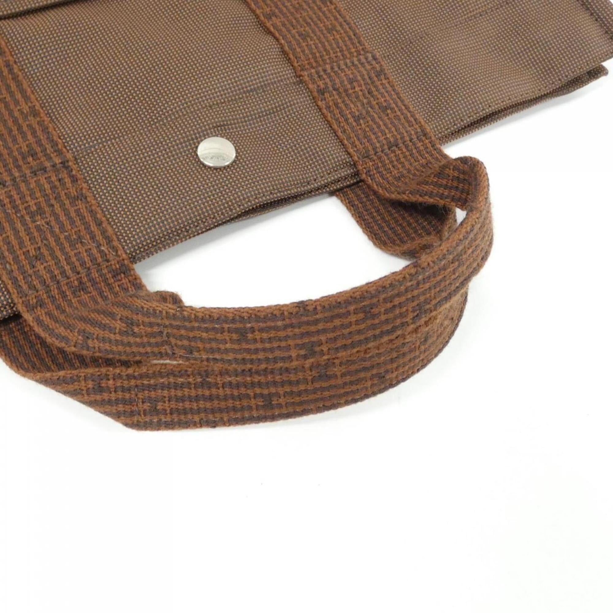 Hermes Brown Canvas Handbag (Pre-Owned)
