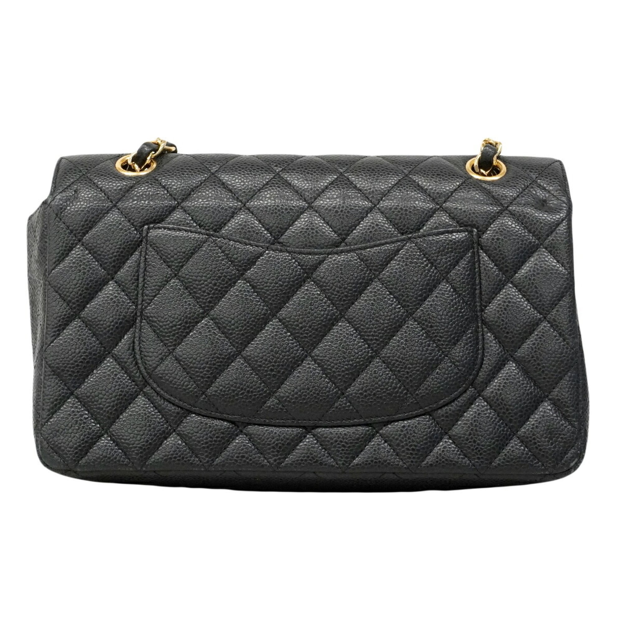 Chanel Black Grained Calfskin Shoulder Bag (Pre-Owned)
