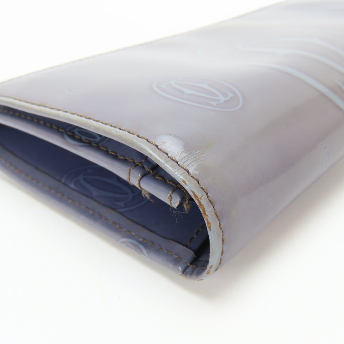 Cartier Purple Leather Long Wallet (Bi-Fold) (Pre-Owned)