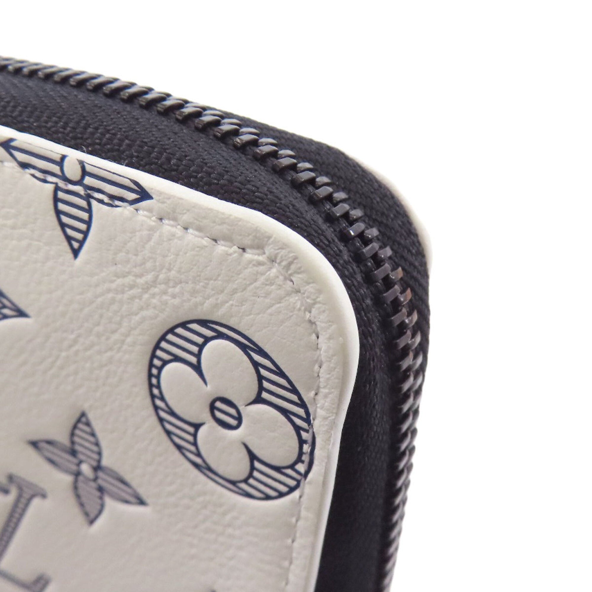 Louis Vuitton Monogram Shadow Navy White Monogram Shadow Long Wallet (Bi-Fold) (Pre-Owned)