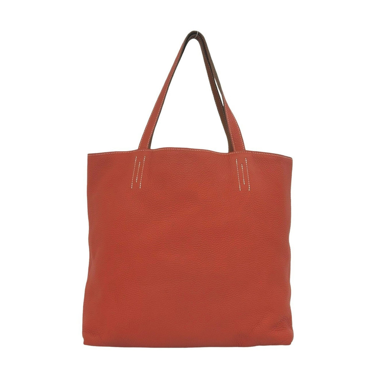 Hermes Brown Orange Taurillon Clemence Leather Tote Bag (Pre-Owned)
