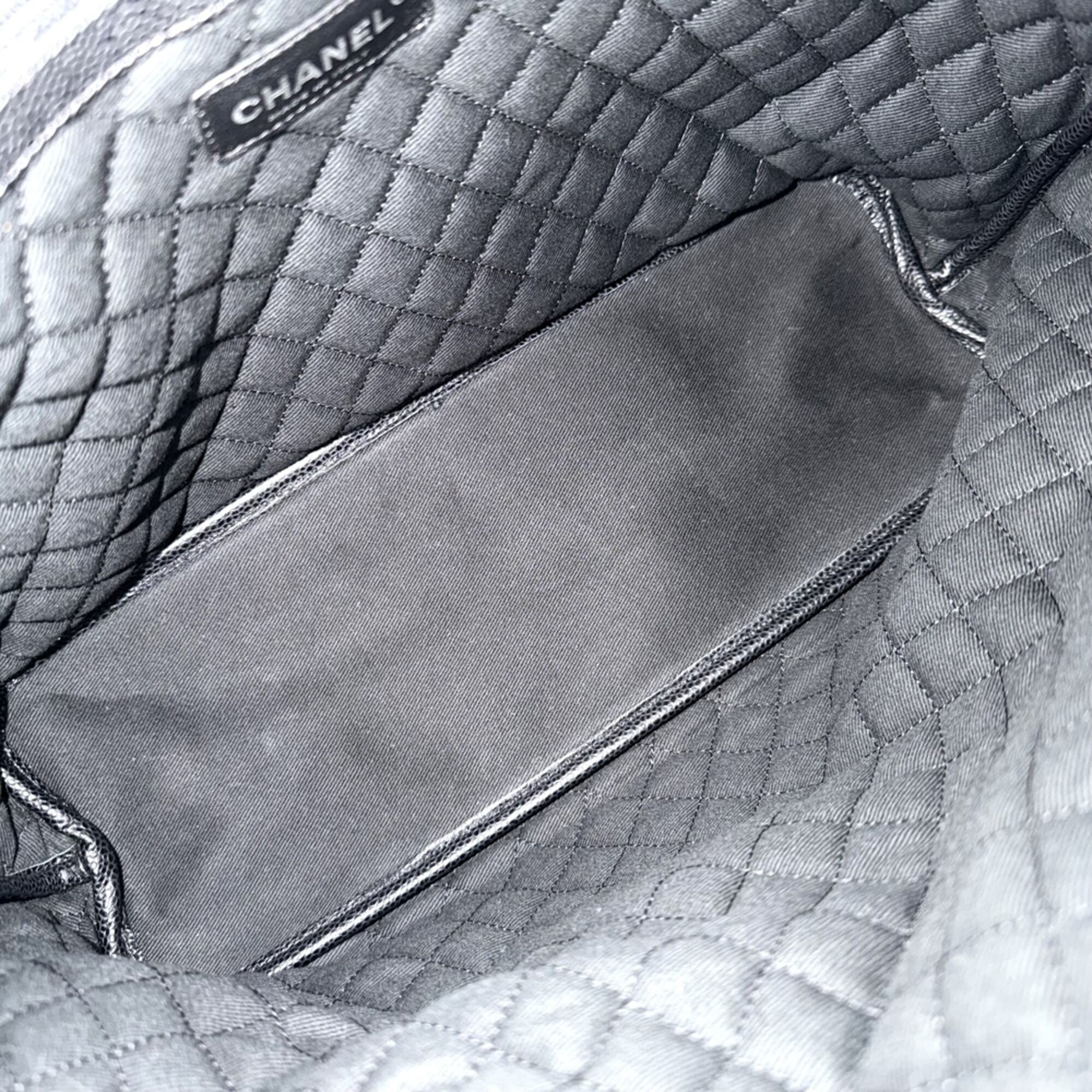 Chanel Black Red Color Coated Canvas Pvc Leather Handbag Pouch Tote Bag (Pre-Owned)
