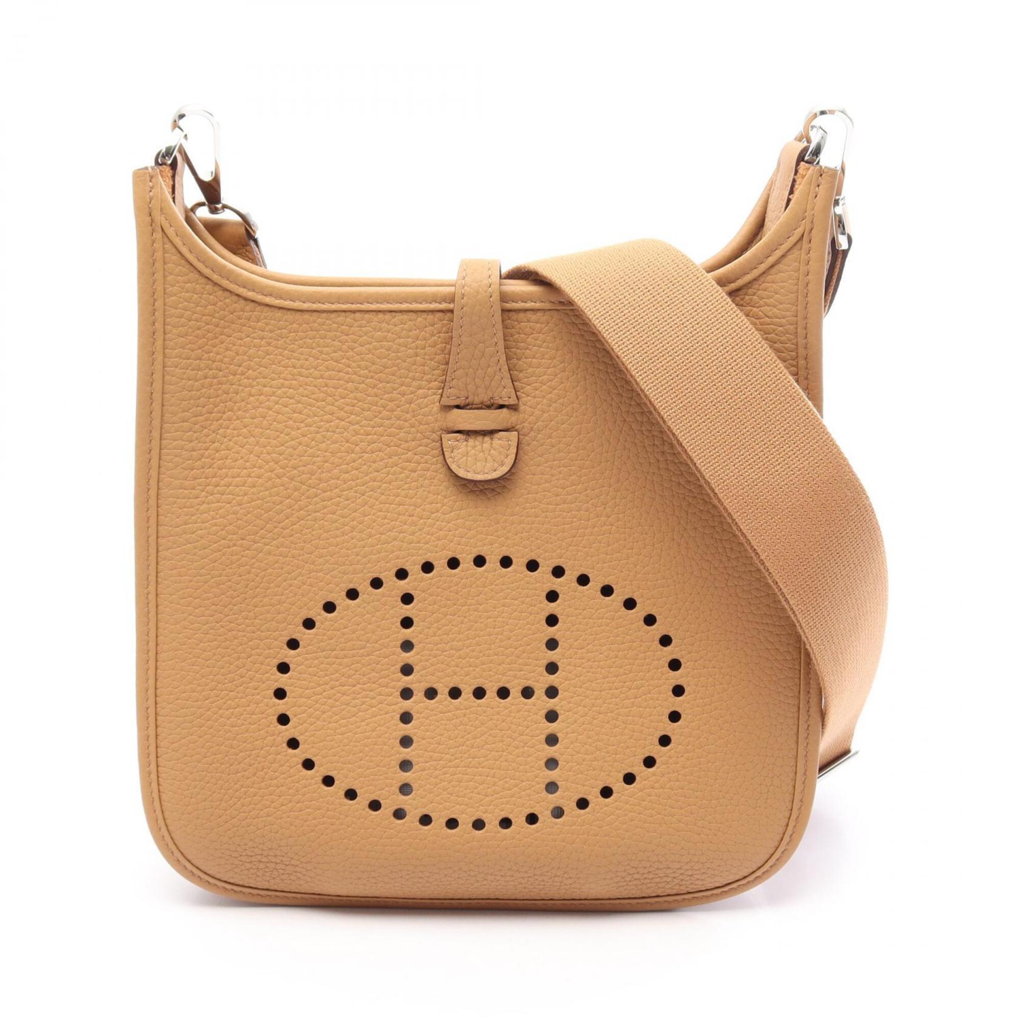Hermes Beige Taurillon Clemence Leather Shoulder Bag (Pre-Owned)