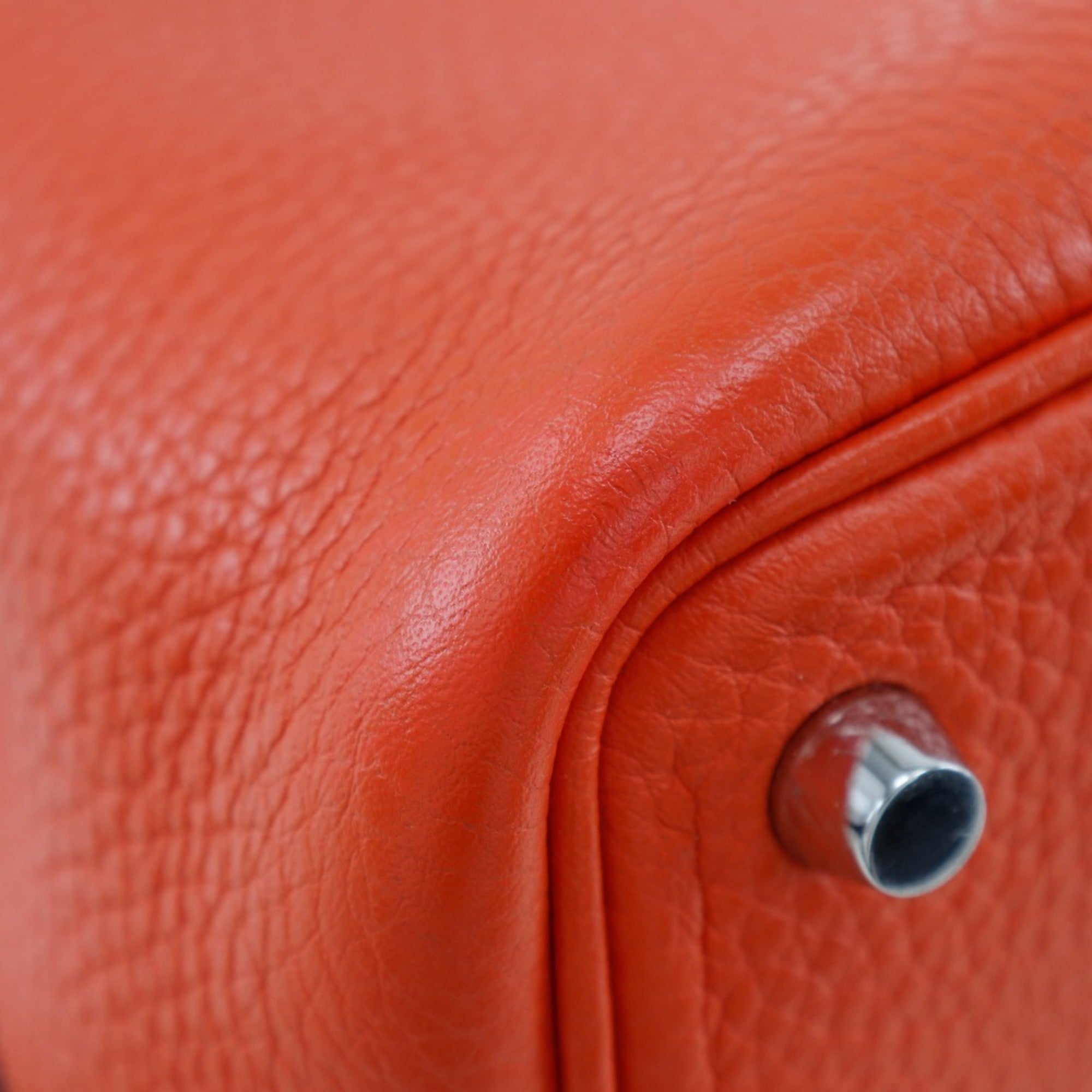 Hermes Orange Taurillon Clemence Leather Handbag (Pre-Owned)