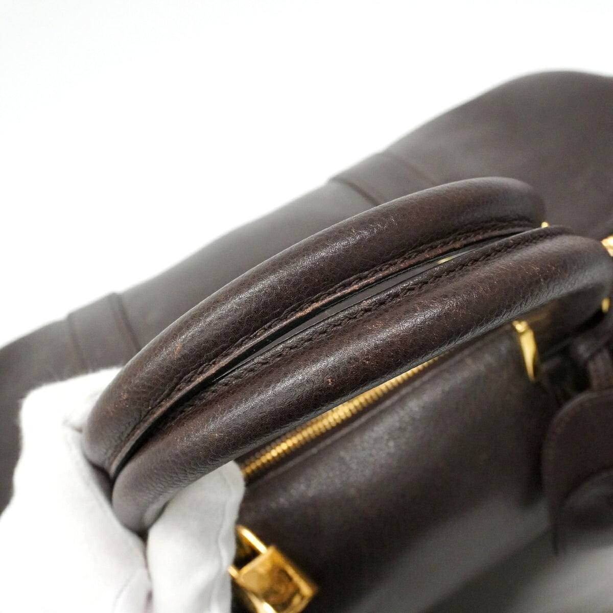 Chanel Brown Grained Calfskin Boston Bag (Pre-Owned)