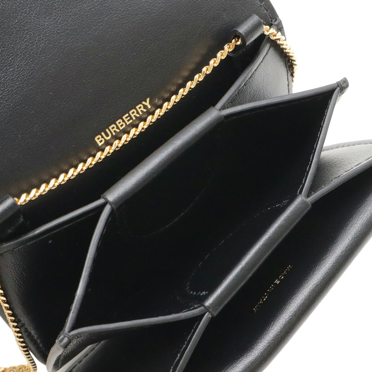 Burberry Black Leather Chain/Shoulder Wallet (Pre-Owned)