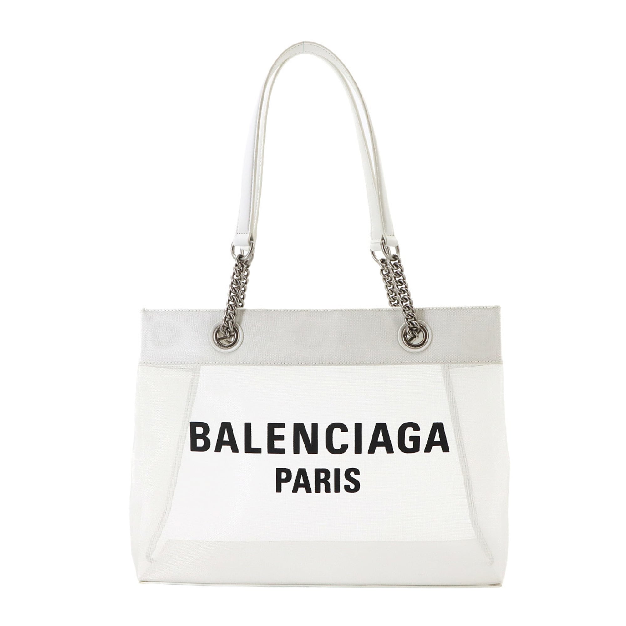 Balenciaga White Mesh Leather Tote Bag (Pre-Owned)