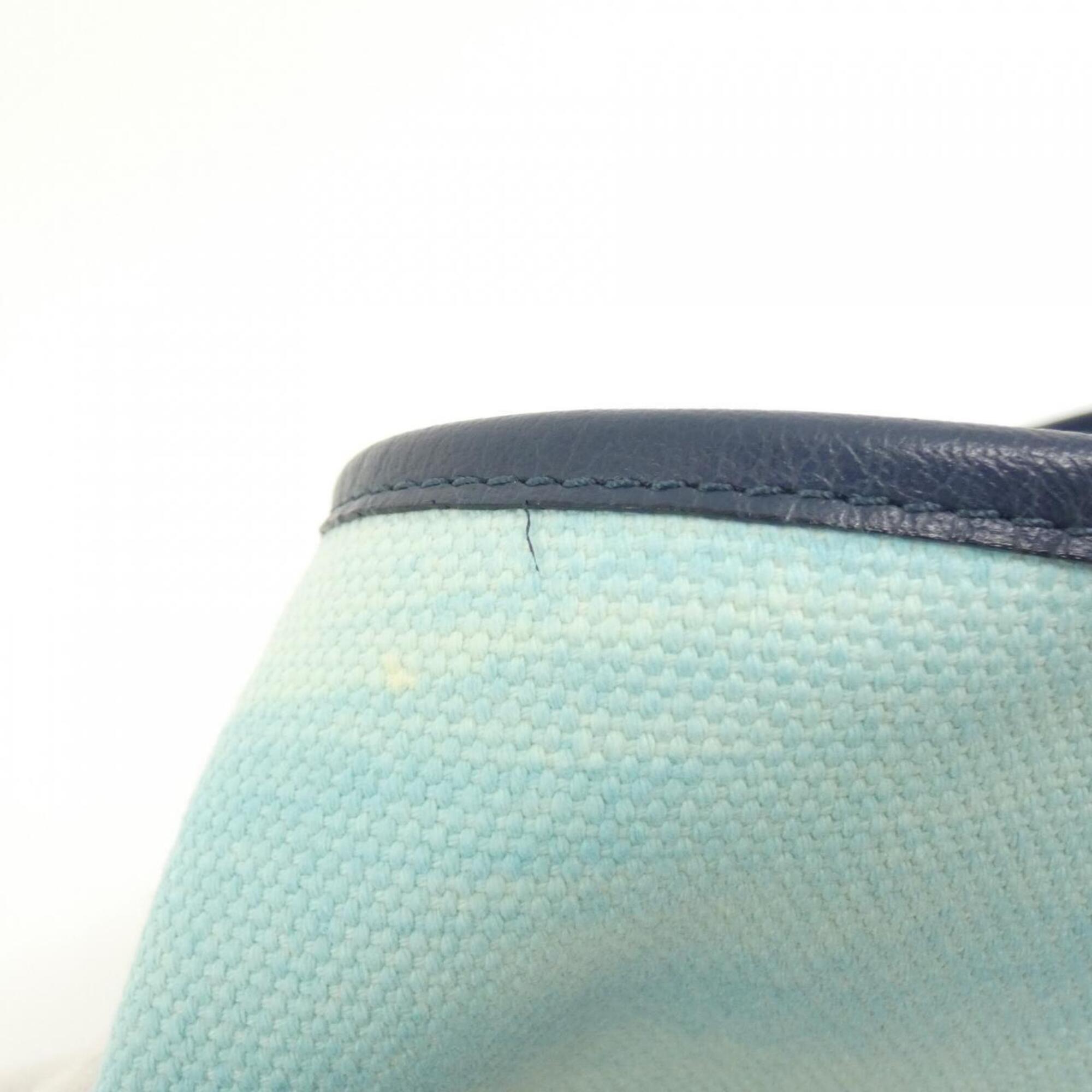 Louis Vuitton Beige Light Blue Canvas Handbag (Pre-Owned)