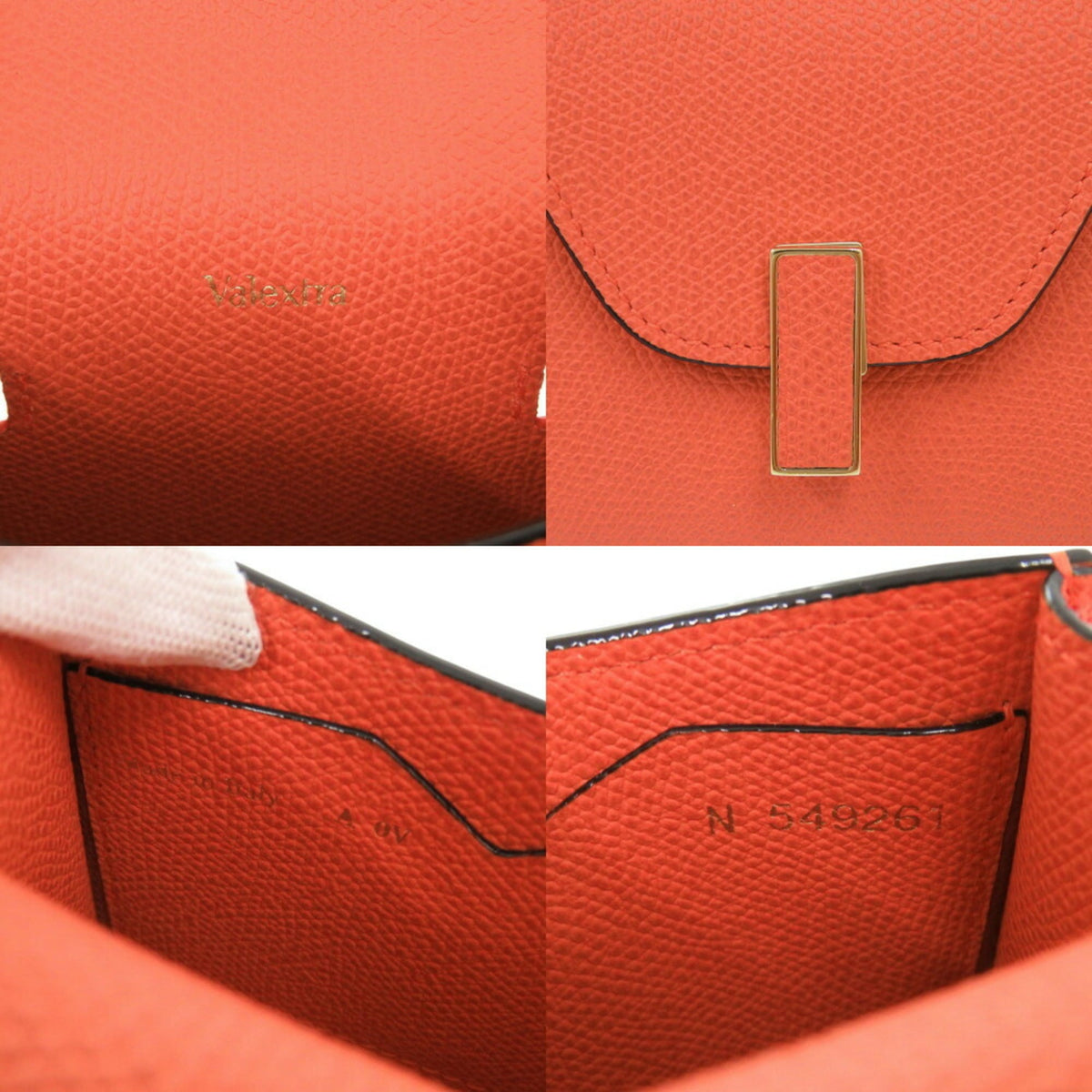 Valextra Orange Leather Handbag Shoulder Bag (Pre-Owned)