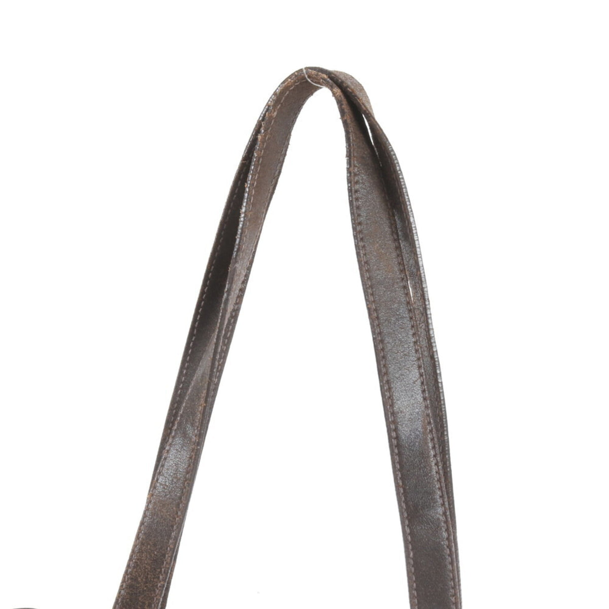 Prada Brown Leather Canvas Shoulder Bag Tote Bag (Pre-Owned)