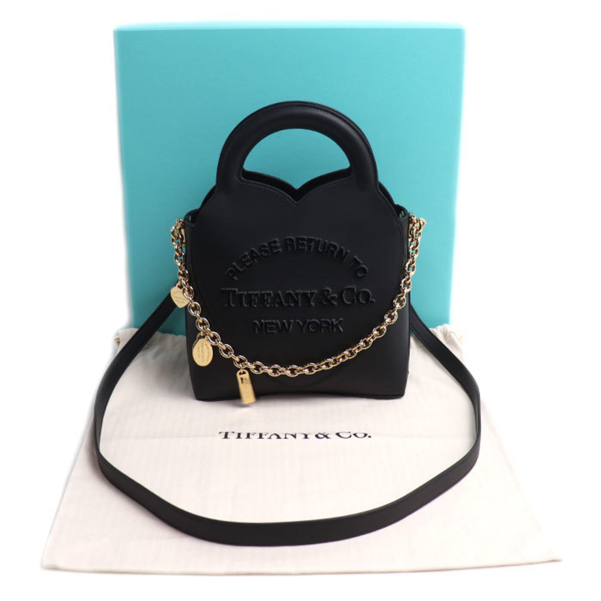 Tiffany Black Leather Shoulder Bag (Pre-Owned)