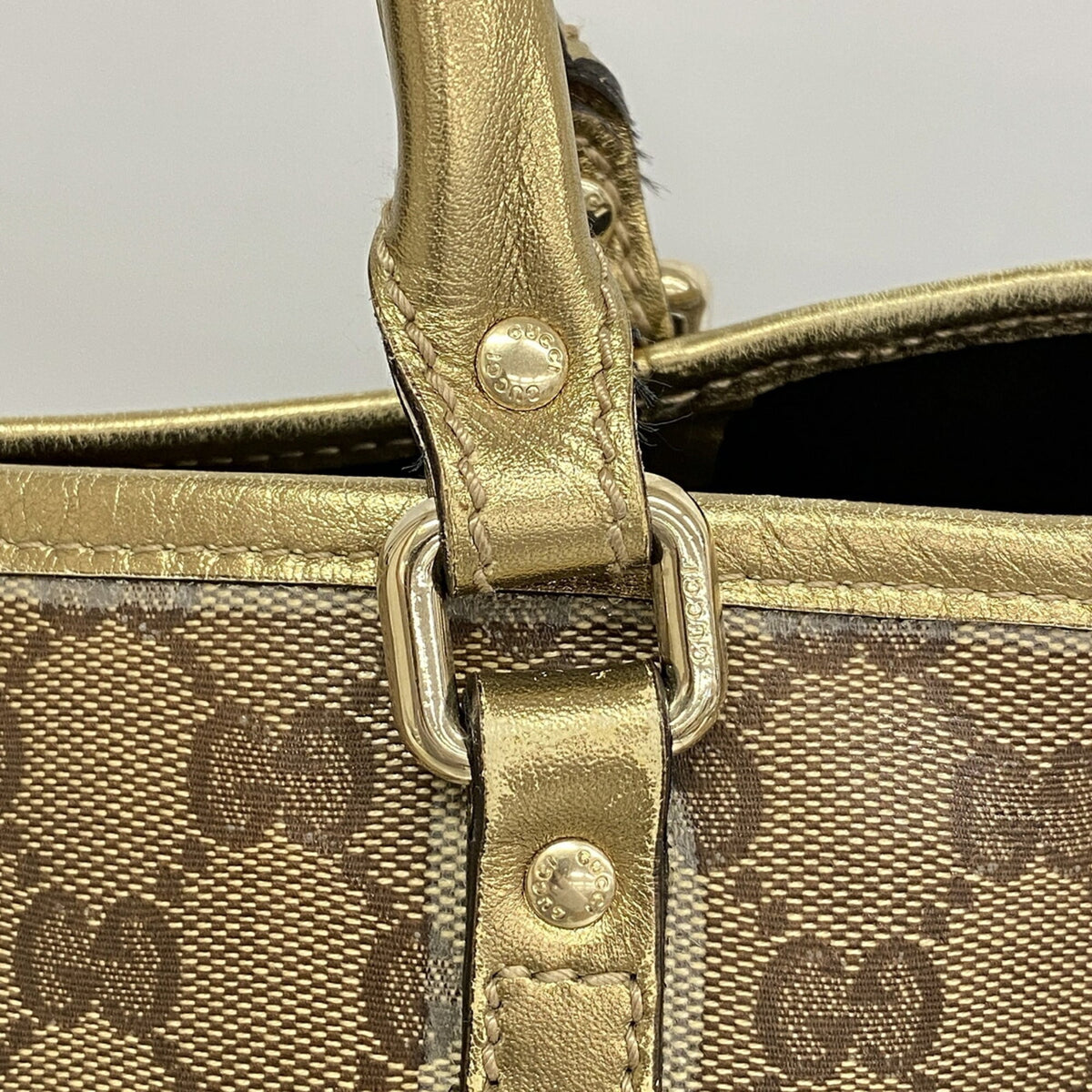 Gucci Brown Coated Canvas Tote Bag (Pre-Owned)