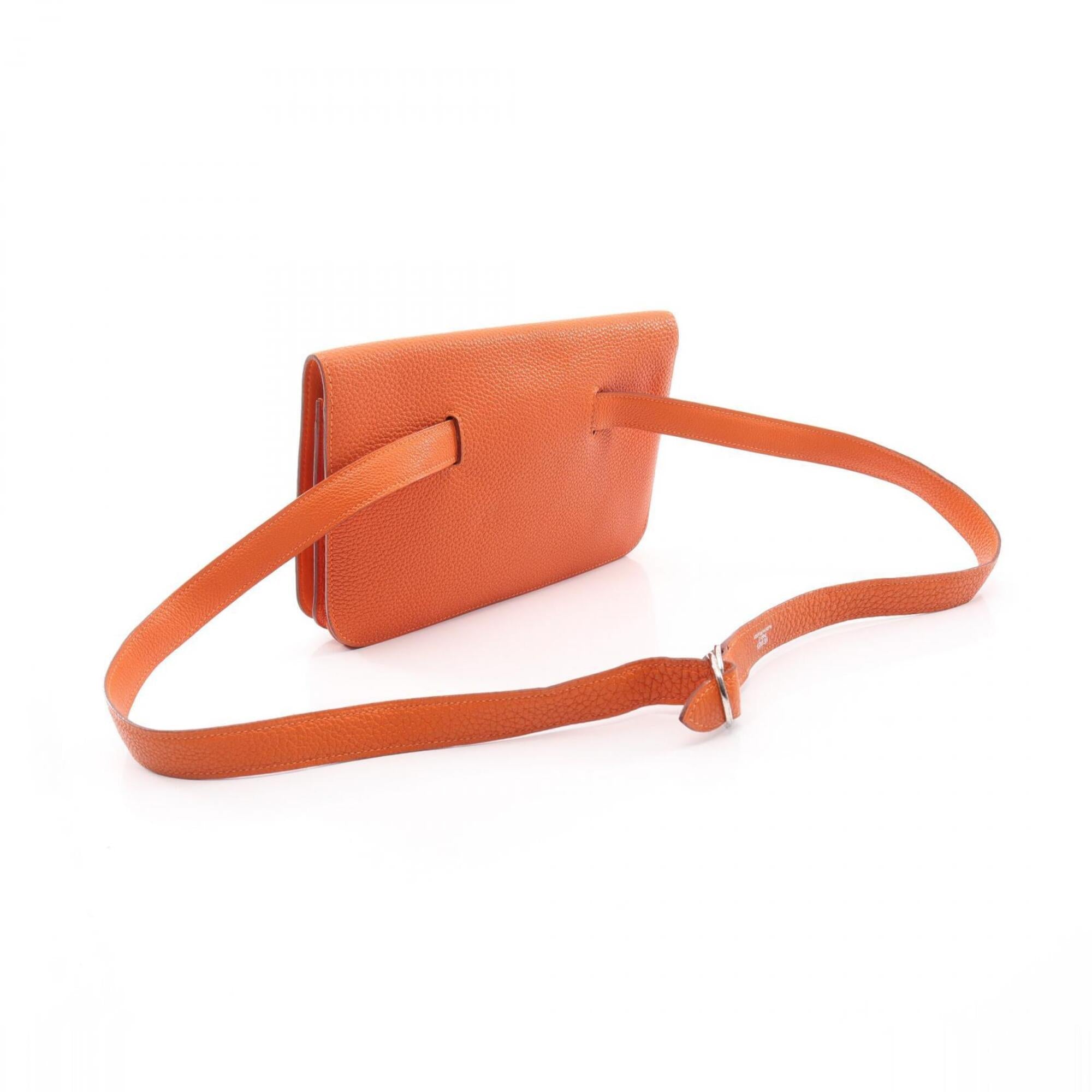 Hermes Orange Togo Leather Fanny Pack Handbag (Pre-Owned)