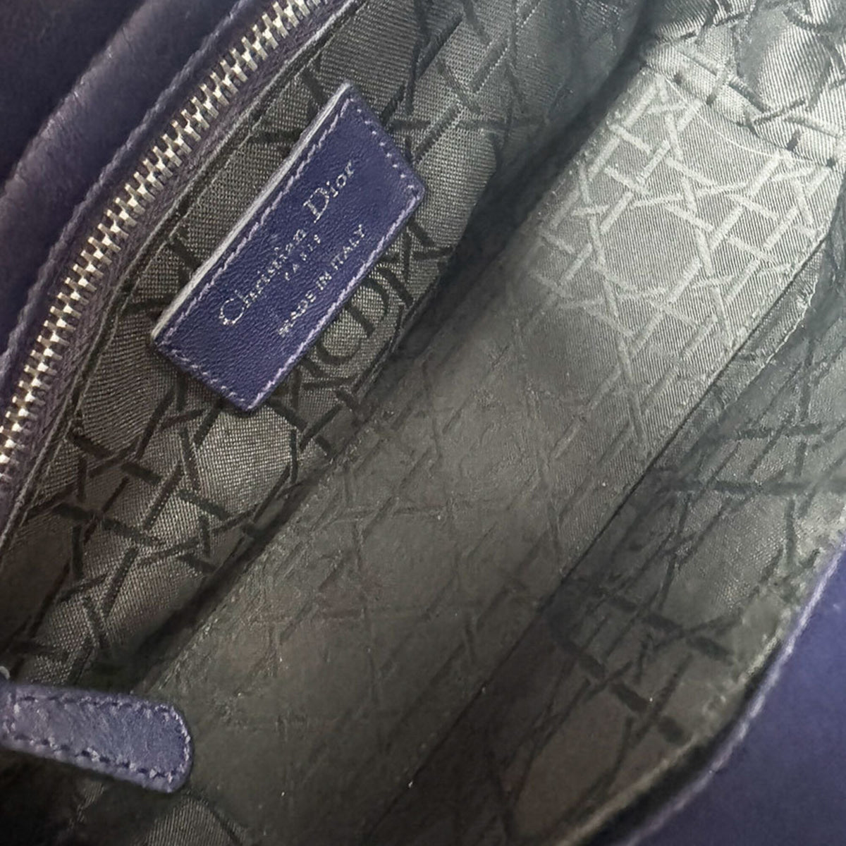 Christian Dior Navy Leather Handbag Shoulder Bag (Pre-Owned)