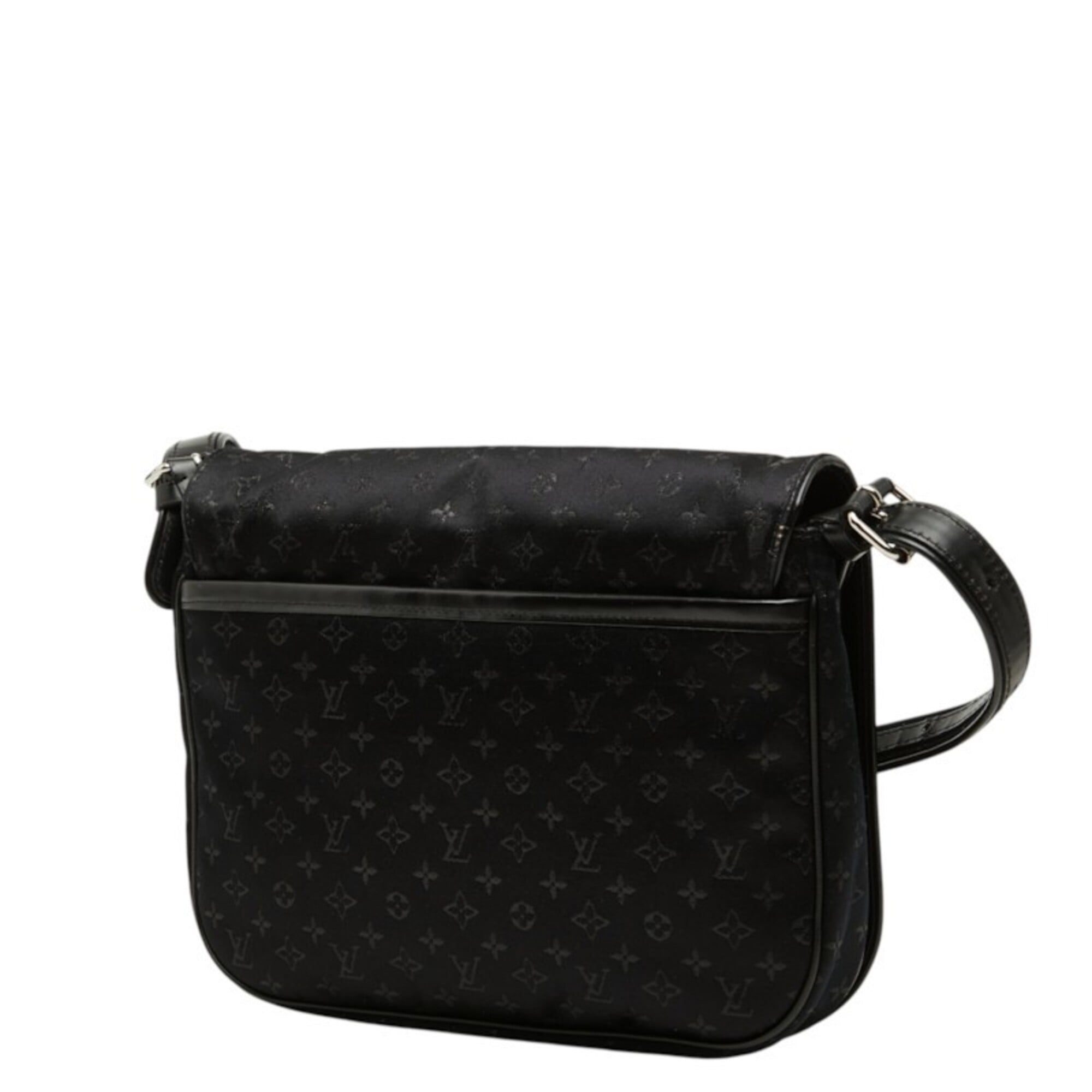 Louis Vuitton Black Noir Satin Leather Shoulder Bag (Pre-Owned)