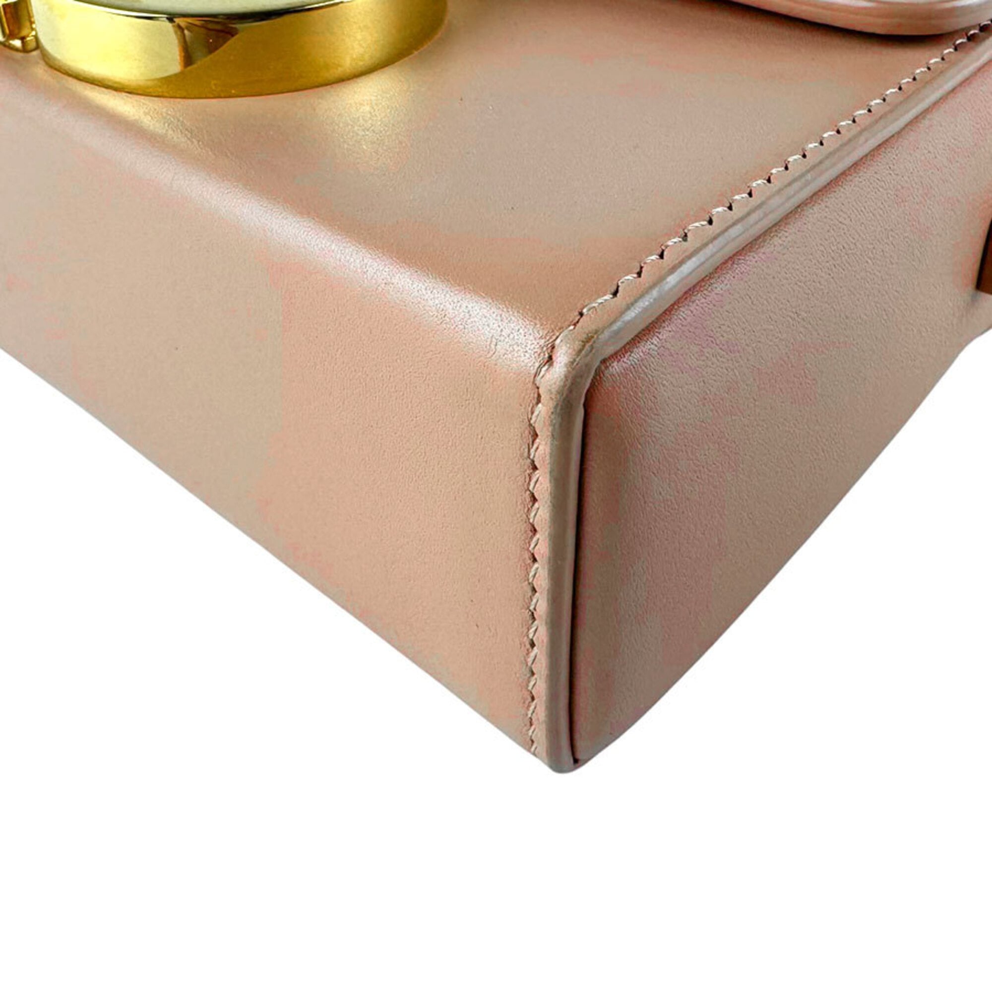Christian Dior Pink Beige Leather Shoulder Bag (Pre-Owned)