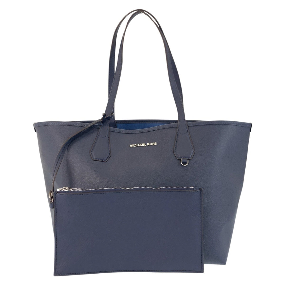 Michael Kors Navy Leather Pouch Shoulder Bag Tote Bag (Pre-Owned)