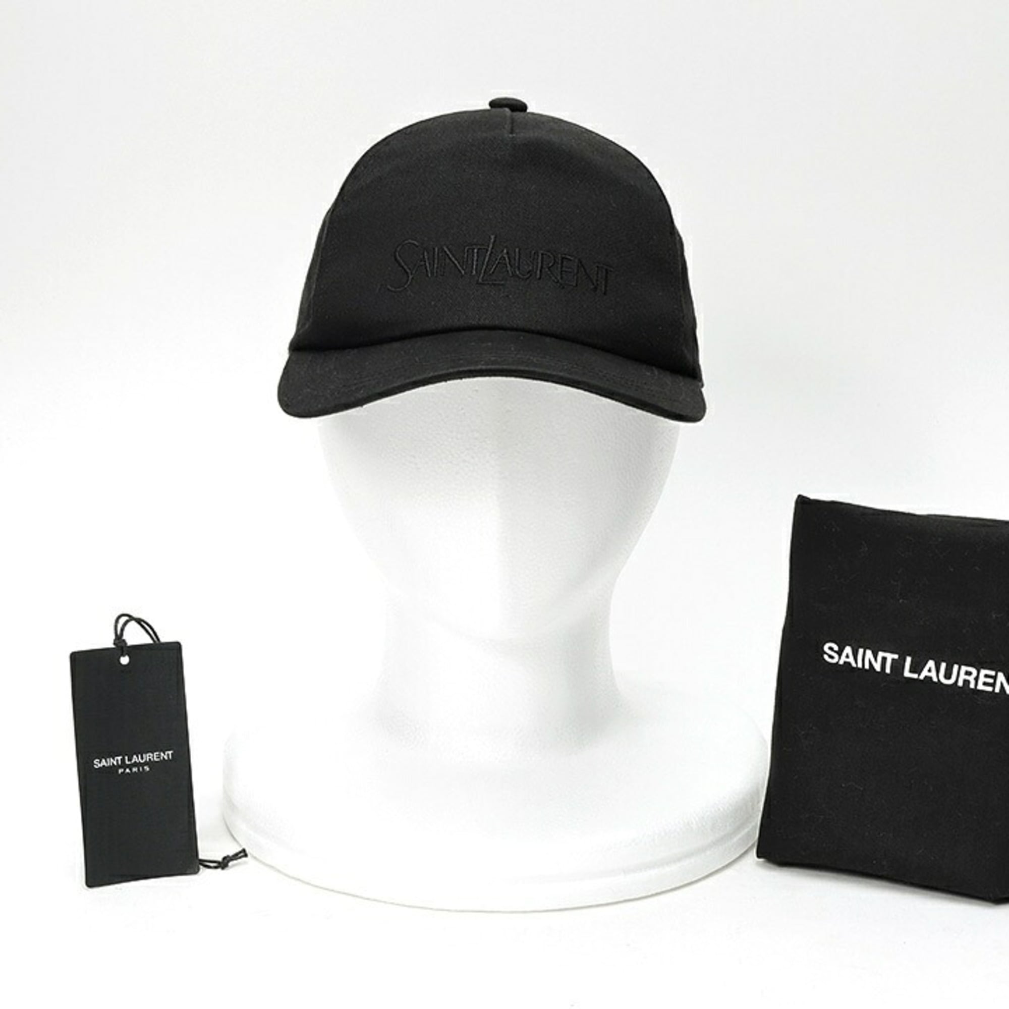 Yves Saint Laurent Black Cotton Linen Cap (Pre-Owned)