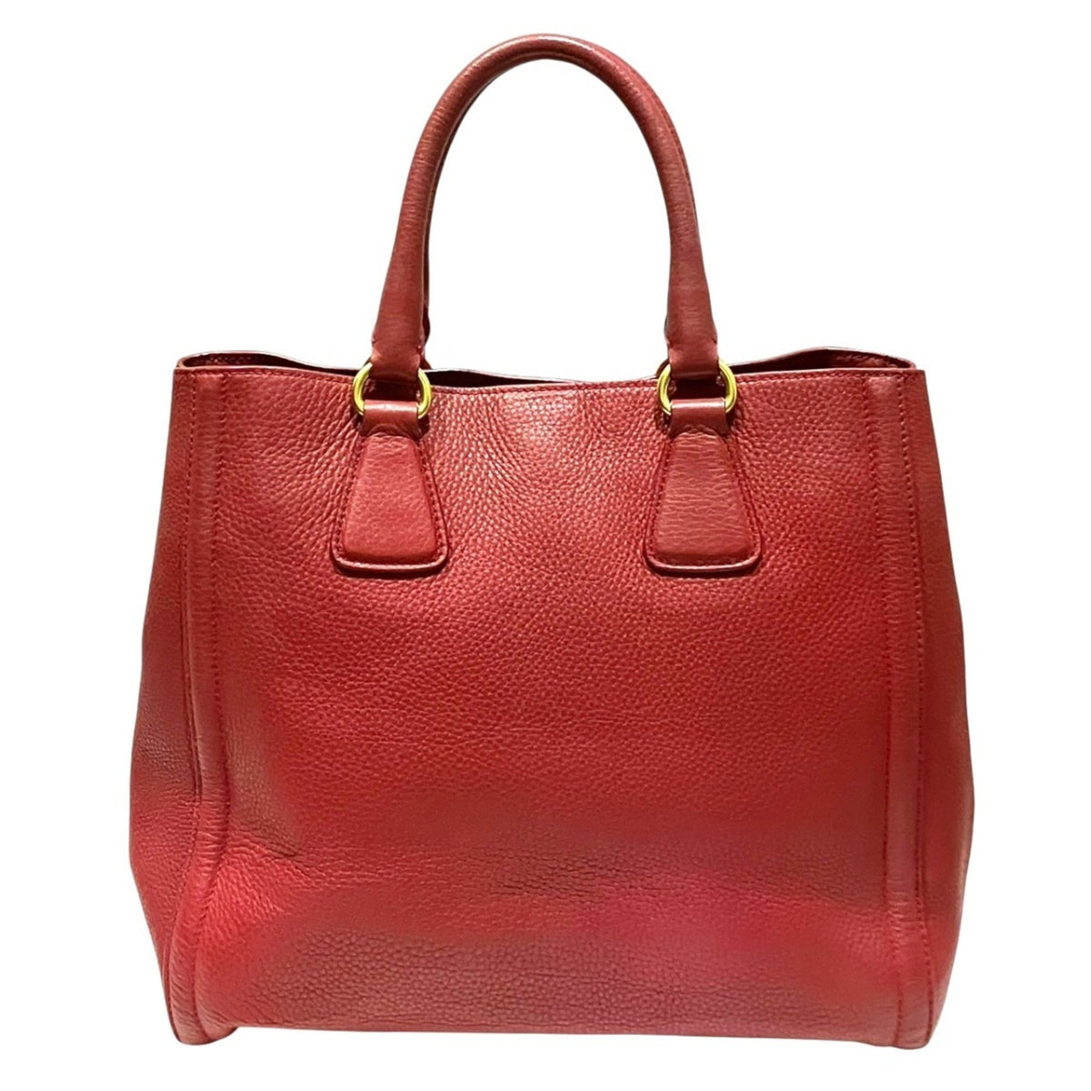 Prada Red Color Leather Tote Bag (Pre-Owned)
