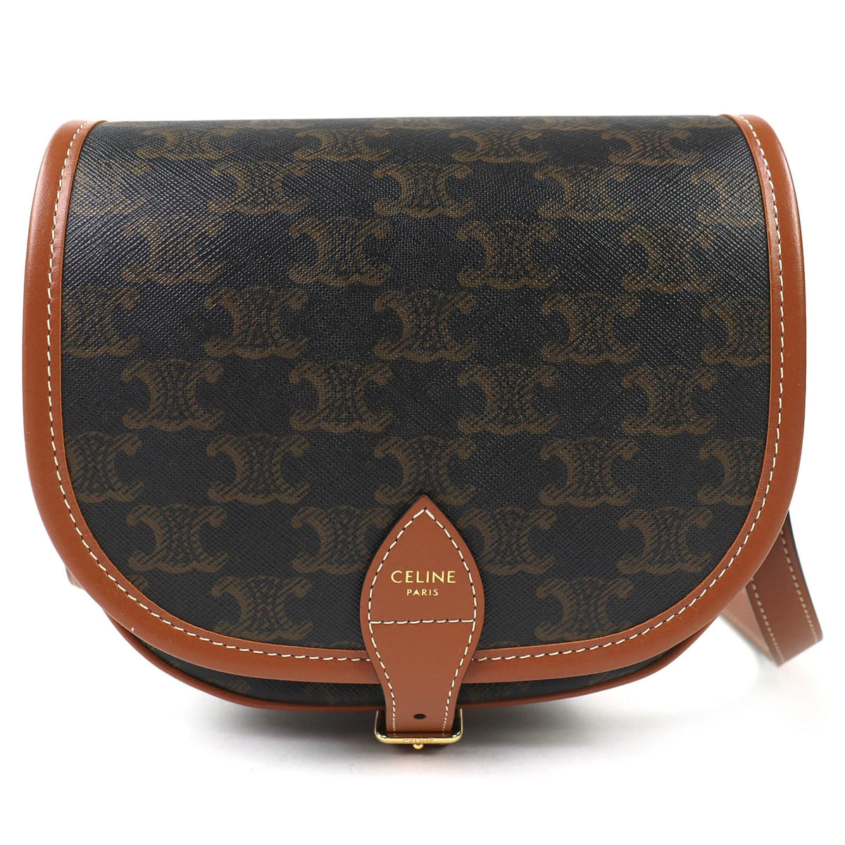 Celine Brown Canvas Shoulder Bag (Pre-Owned)
