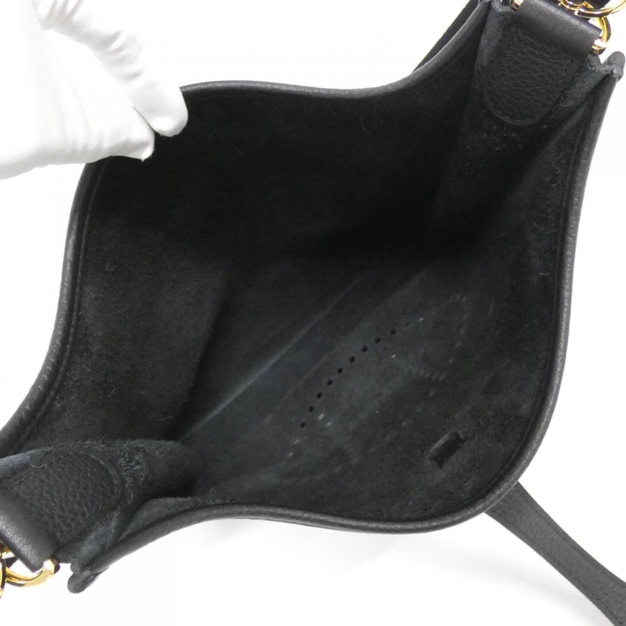 Hermes Black Taurillon Clemence Leather Shoulder Bag (Pre-Owned)