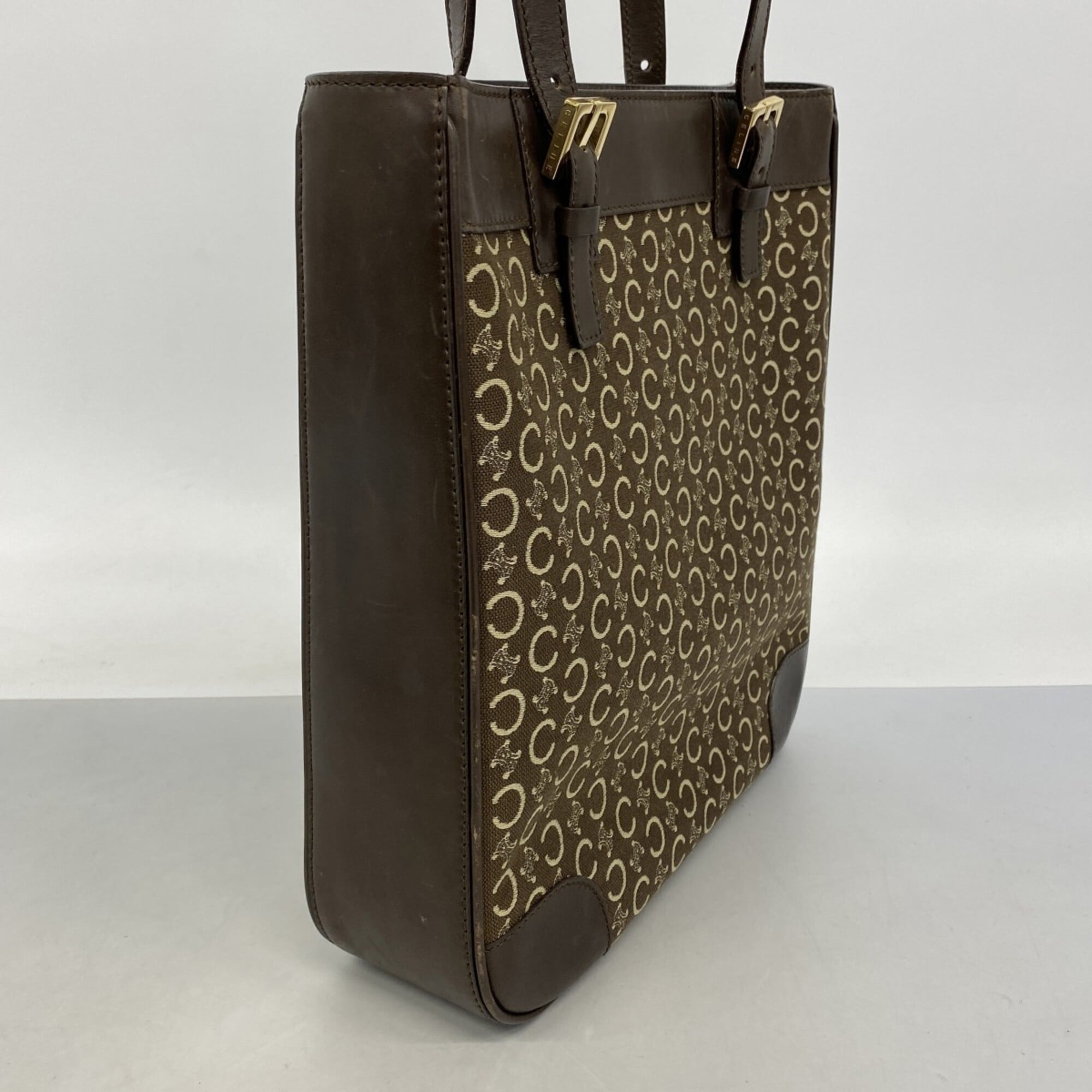 Celine Dark Brown Canvas Tote Bag (Pre-Owned)