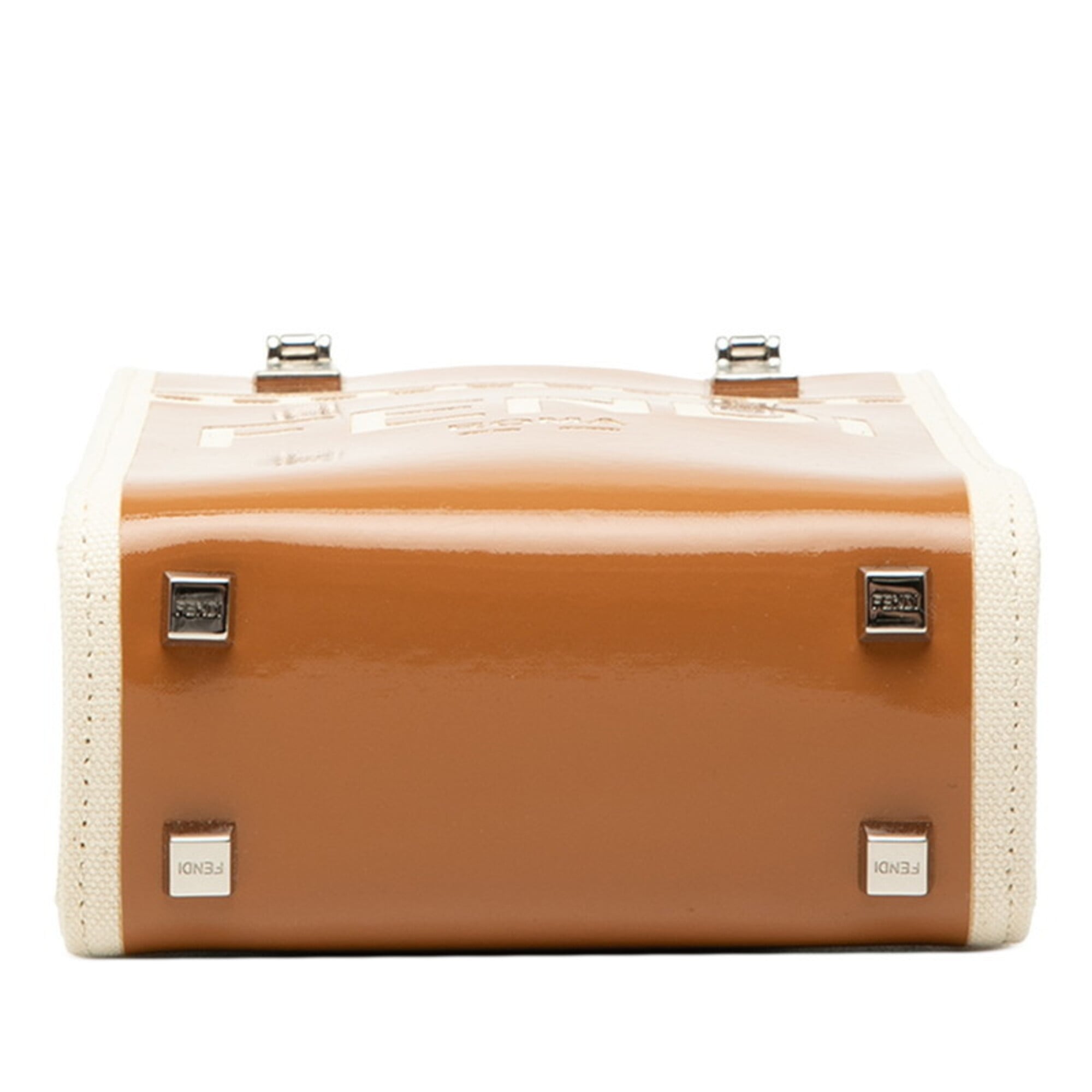 Fendi Brown Ivory Ivory Handbag Shoulder Bag (Pre-Owned)