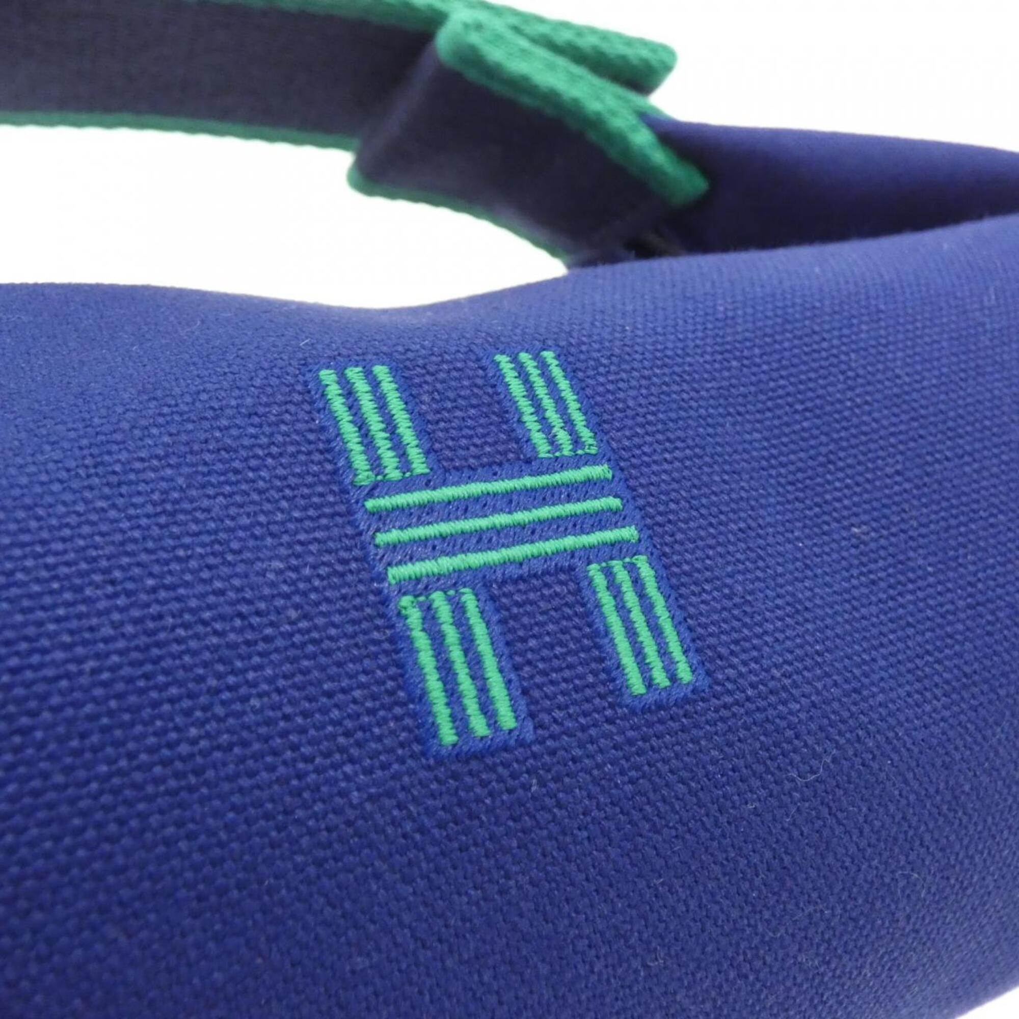 Hermes Blue Marine Blue Canvas Handbag Pouch (Pre-Owned)