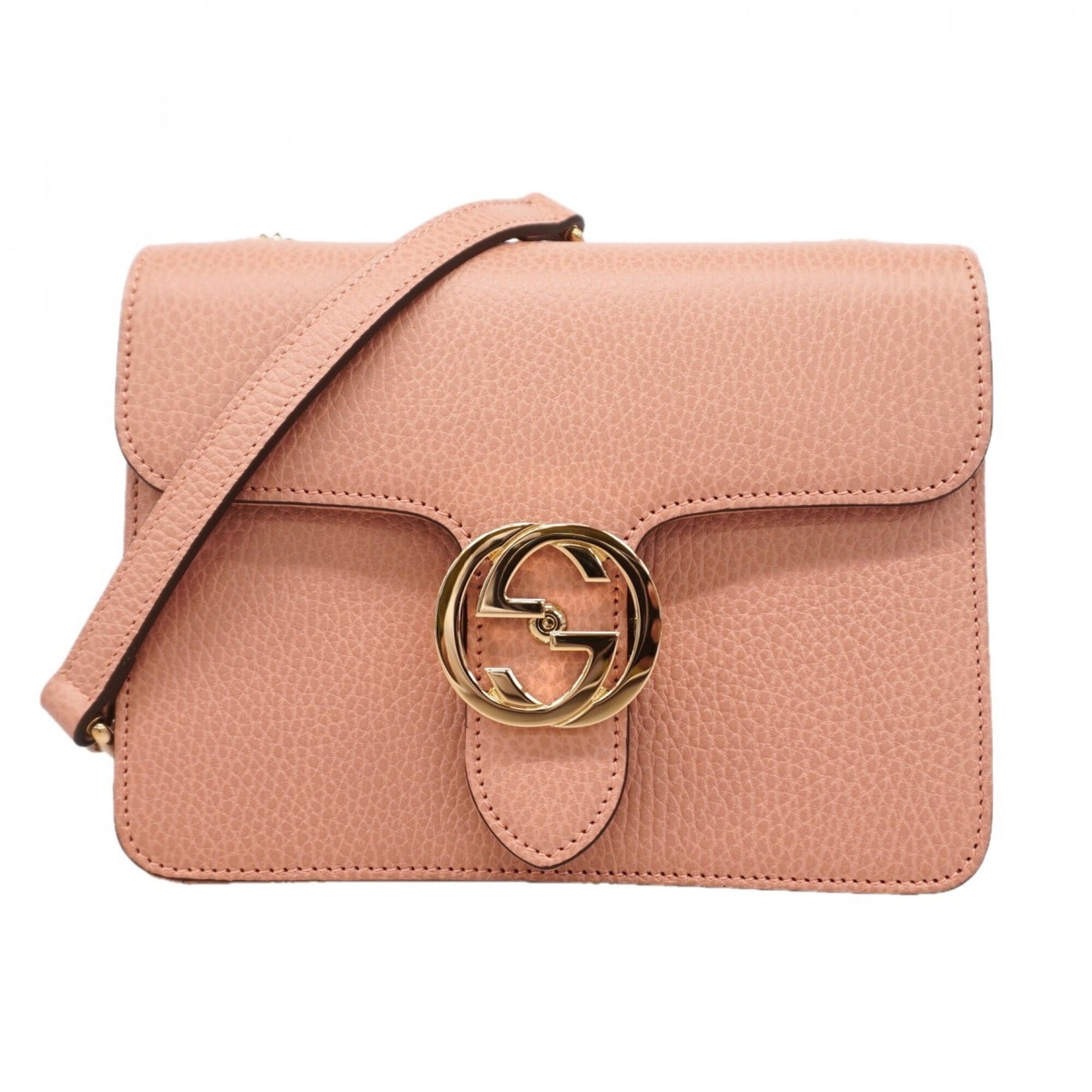 Gucci Pink Leather Shoulder Bag (Pre-Owned)