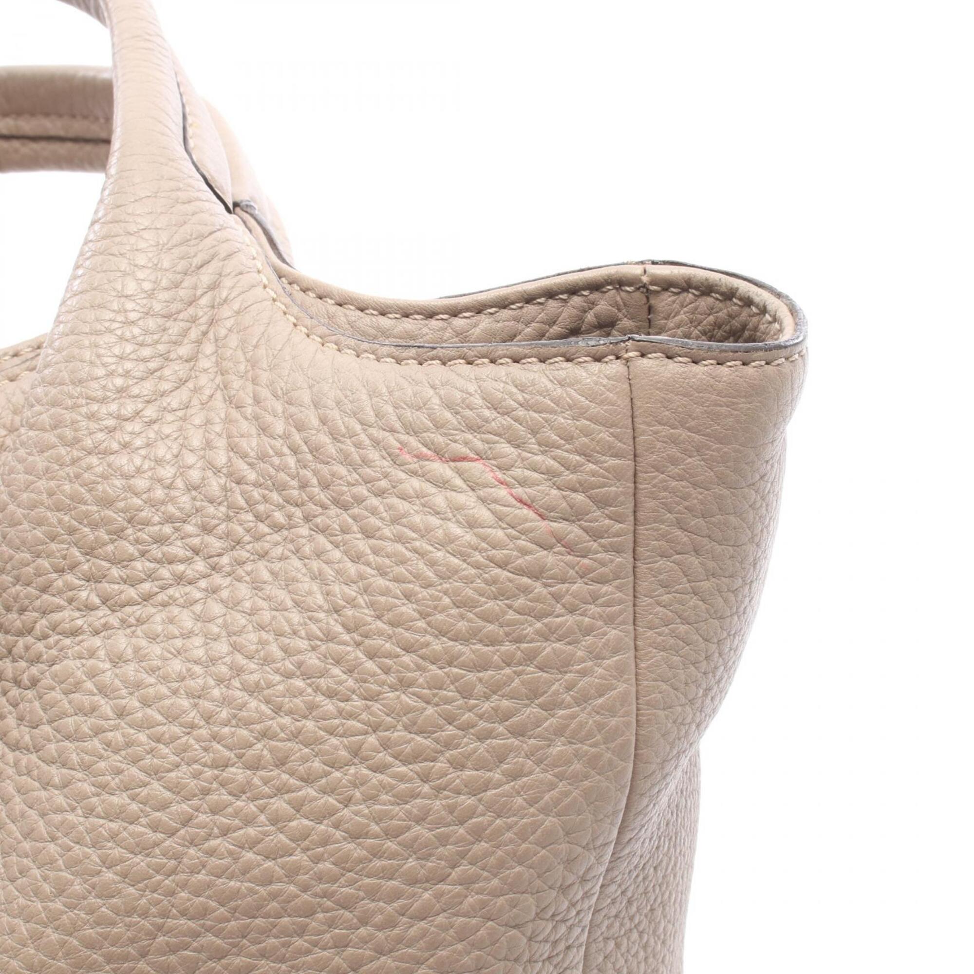 Tod's Beige Leather Handbag Tote Bag (Pre-Owned)