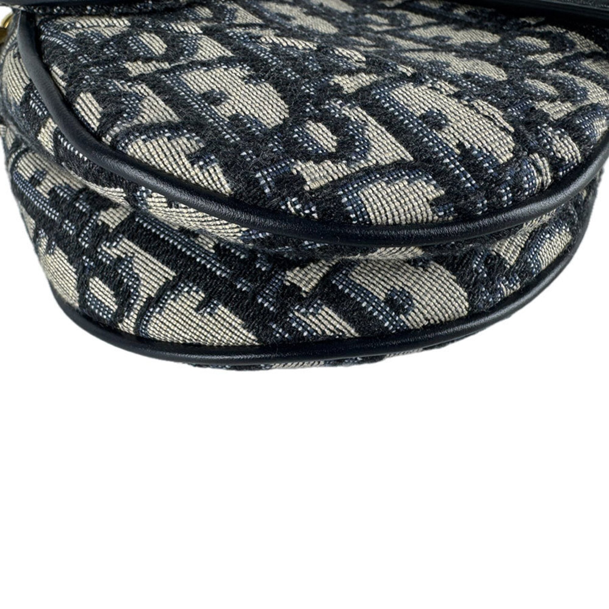 Christian Dior Navy Canvas Handbag Shoulder Bag (Pre-Owned)