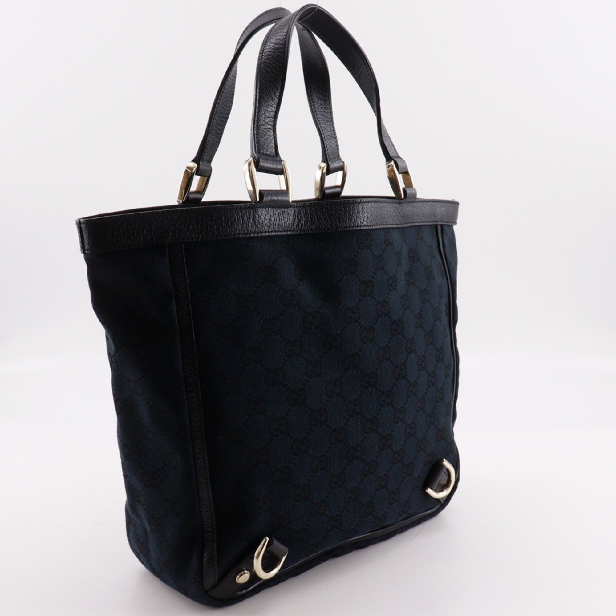 Gucci Black Gg Canvas Handbag Tote Bag (Pre-Owned)