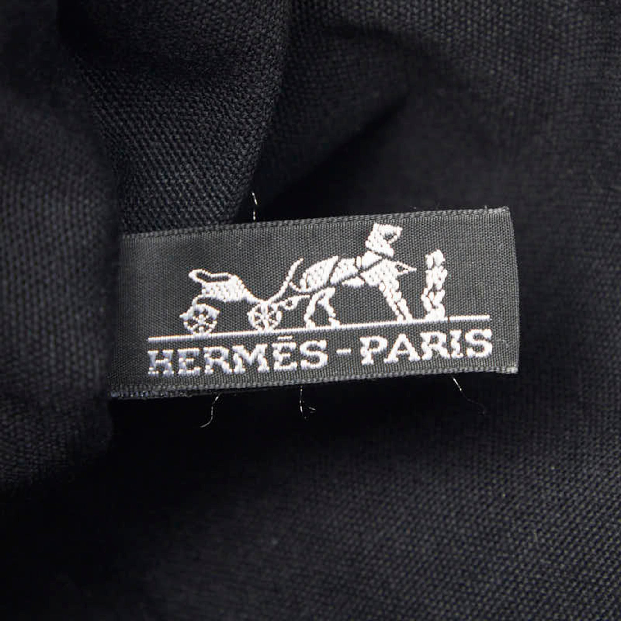 Hermes Black Canvas Leather Tote Bag (Pre-Owned)