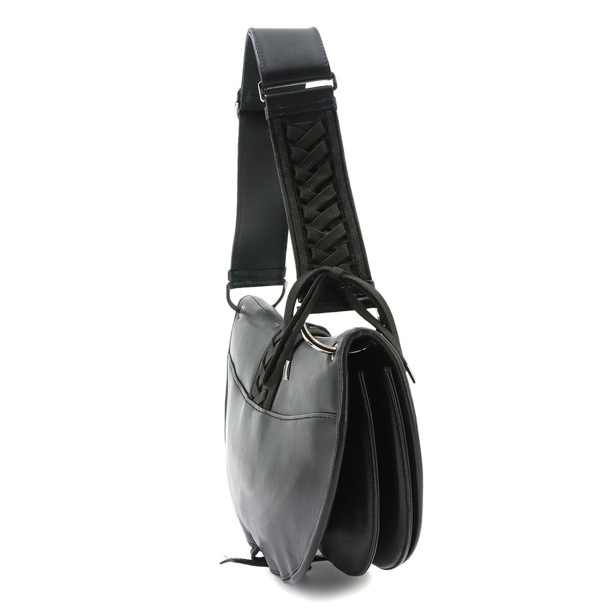 Christian Dior Black Leather Handbag Shoulder Bag (Pre-Owned)