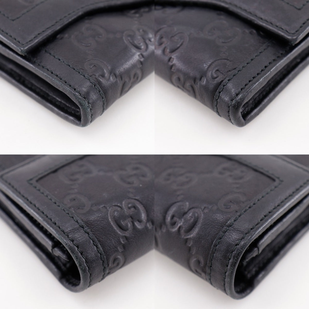 Gucci Black Leather Long Wallet (Bi-Fold) (Pre-Owned)