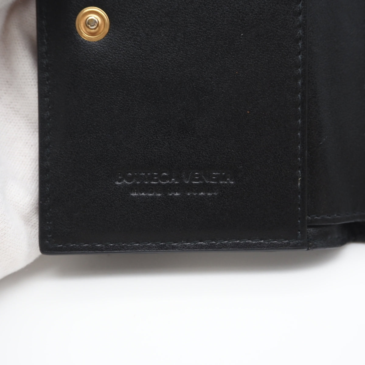 Bottega Veneta Intrecciato Black Leather Wallet (Bi-Fold) (Pre-Owned)