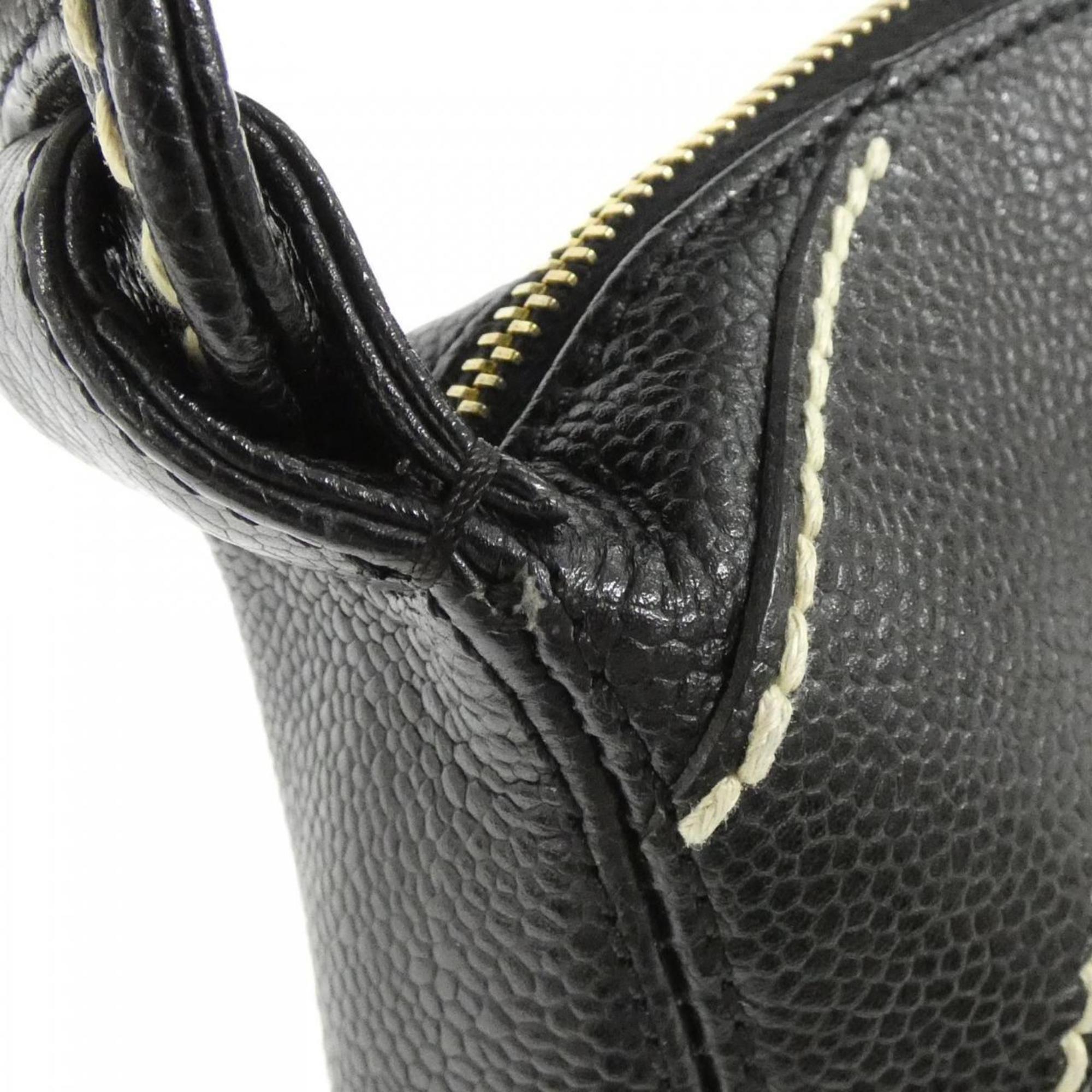 Chanel Black Grained Calfskin Shoulder Bag (Pre-Owned)