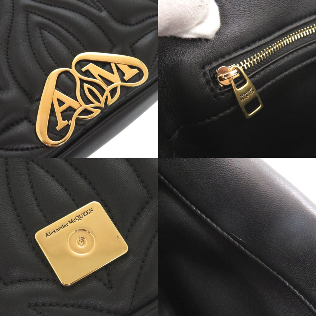 Alexander Mcqueen Black Leather Shoulder Bag (Pre-Owned)