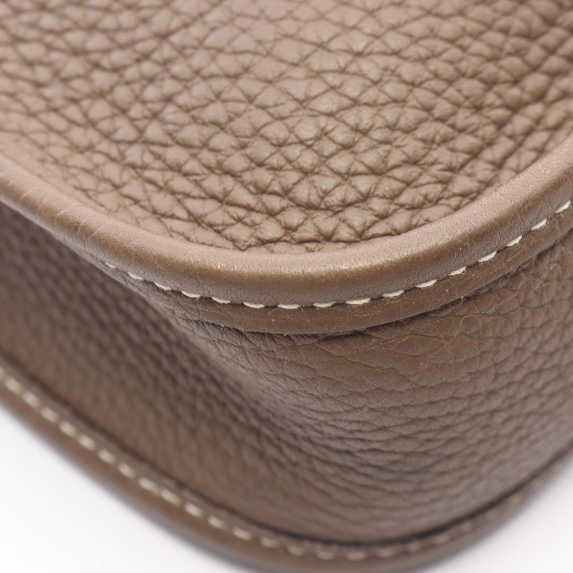 Hermes Etoupe Gray Gray Taurillon Clemence Leather Leather Handbag Shoulder Bag (Pre-Owned)