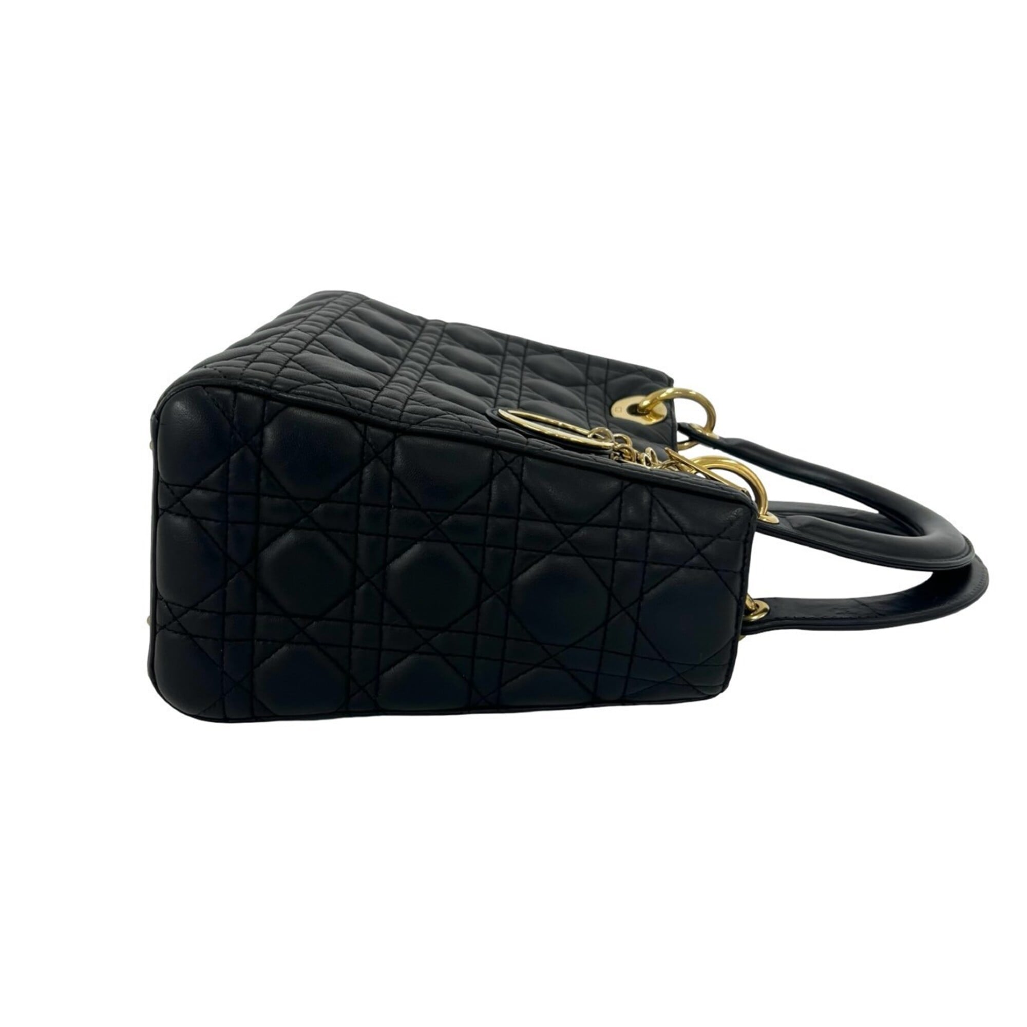 Christian Dior Black Leather Handbag Shoulder Bag (Pre-Owned)