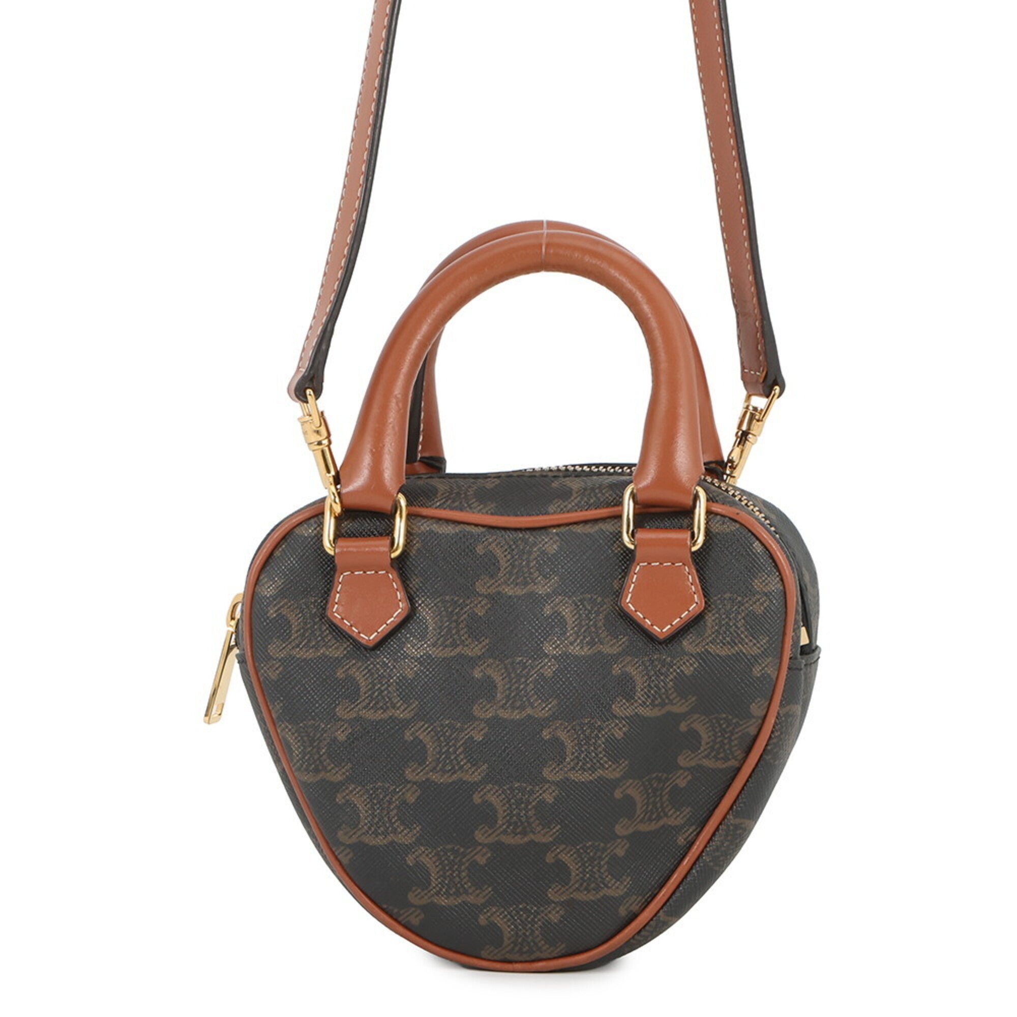 Celine Brown Leather Pvc Handbag Shoulder Bag (Pre-Owned)