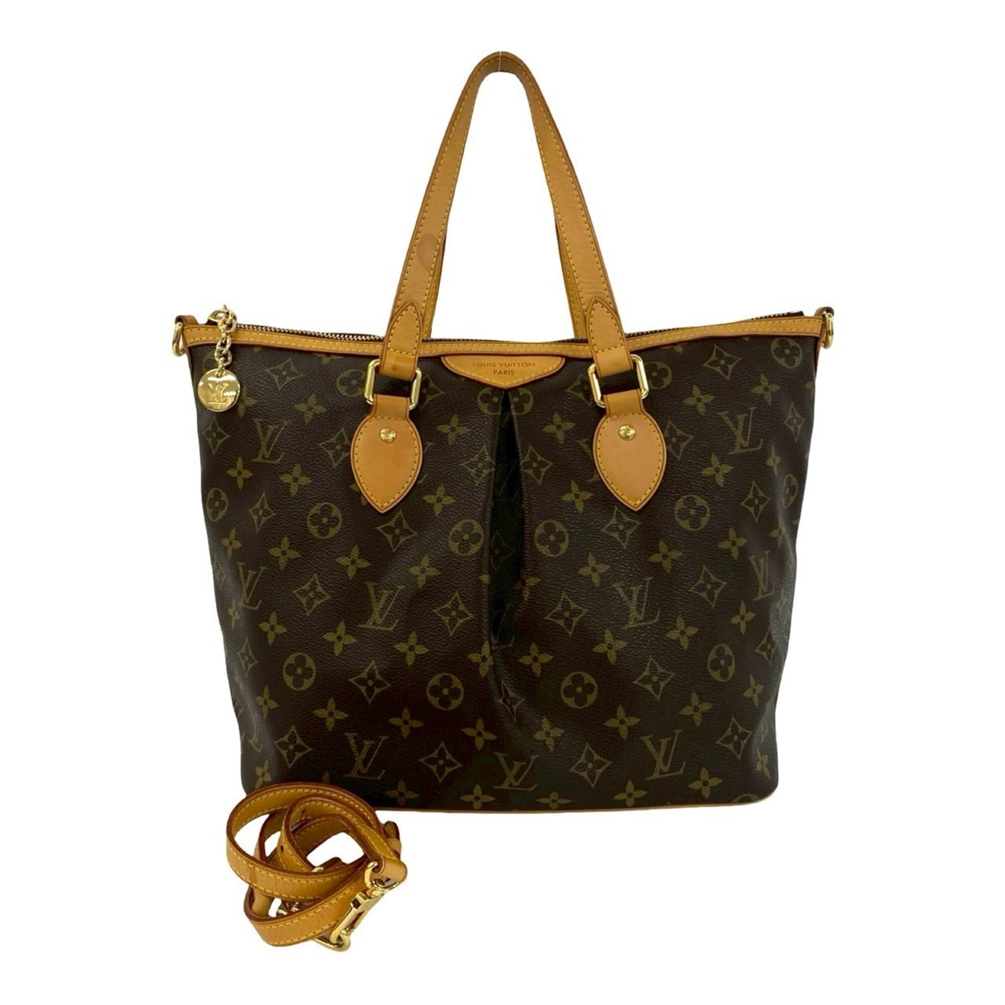 Louis Vuitton Brown Leather Pvc Shoulder Bag Tote Bag (Pre-Owned)