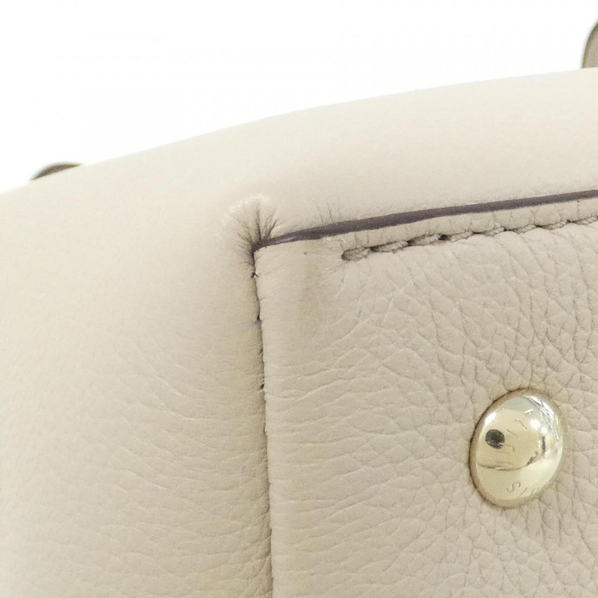 Louis Vuitton Gray Beige Leather Handbag (Pre-Owned)