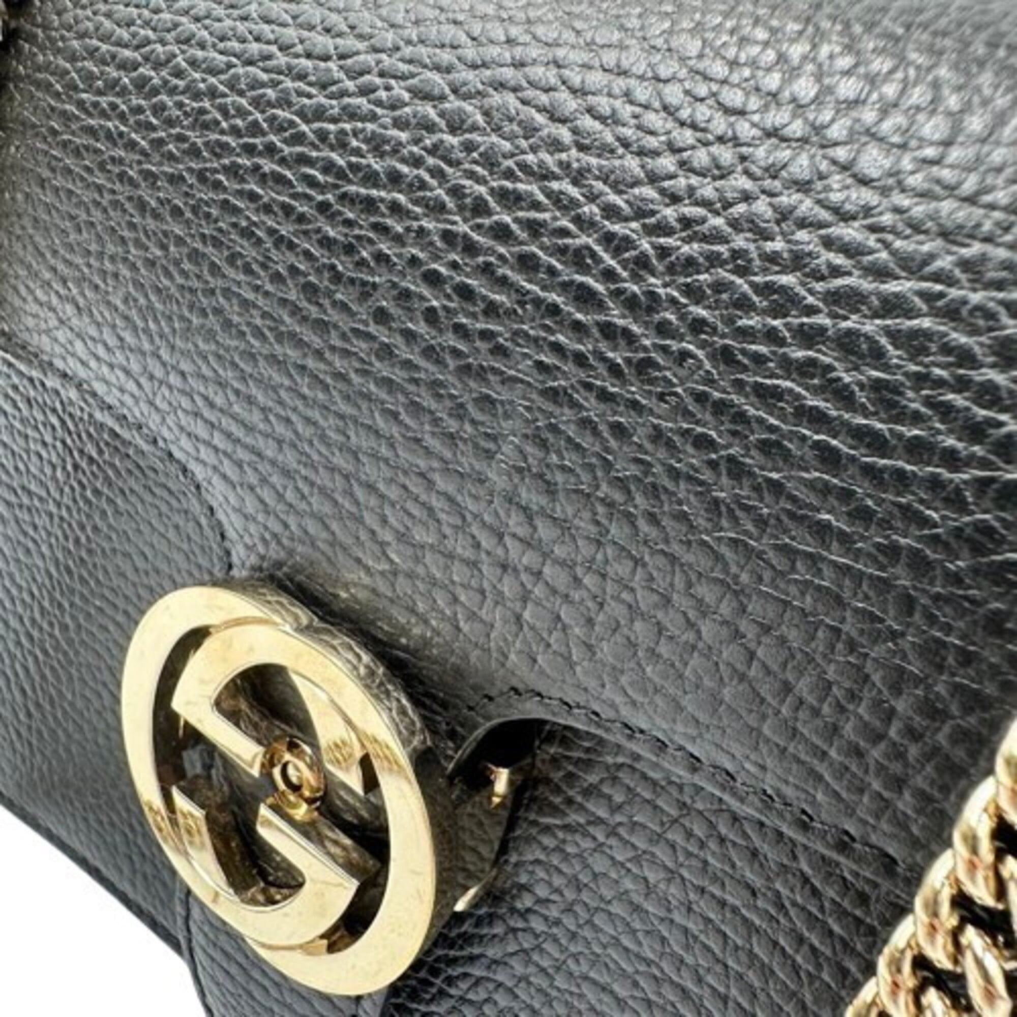 Gucci Gg Marmont Black Leather Shoulder Bag (Pre-Owned)