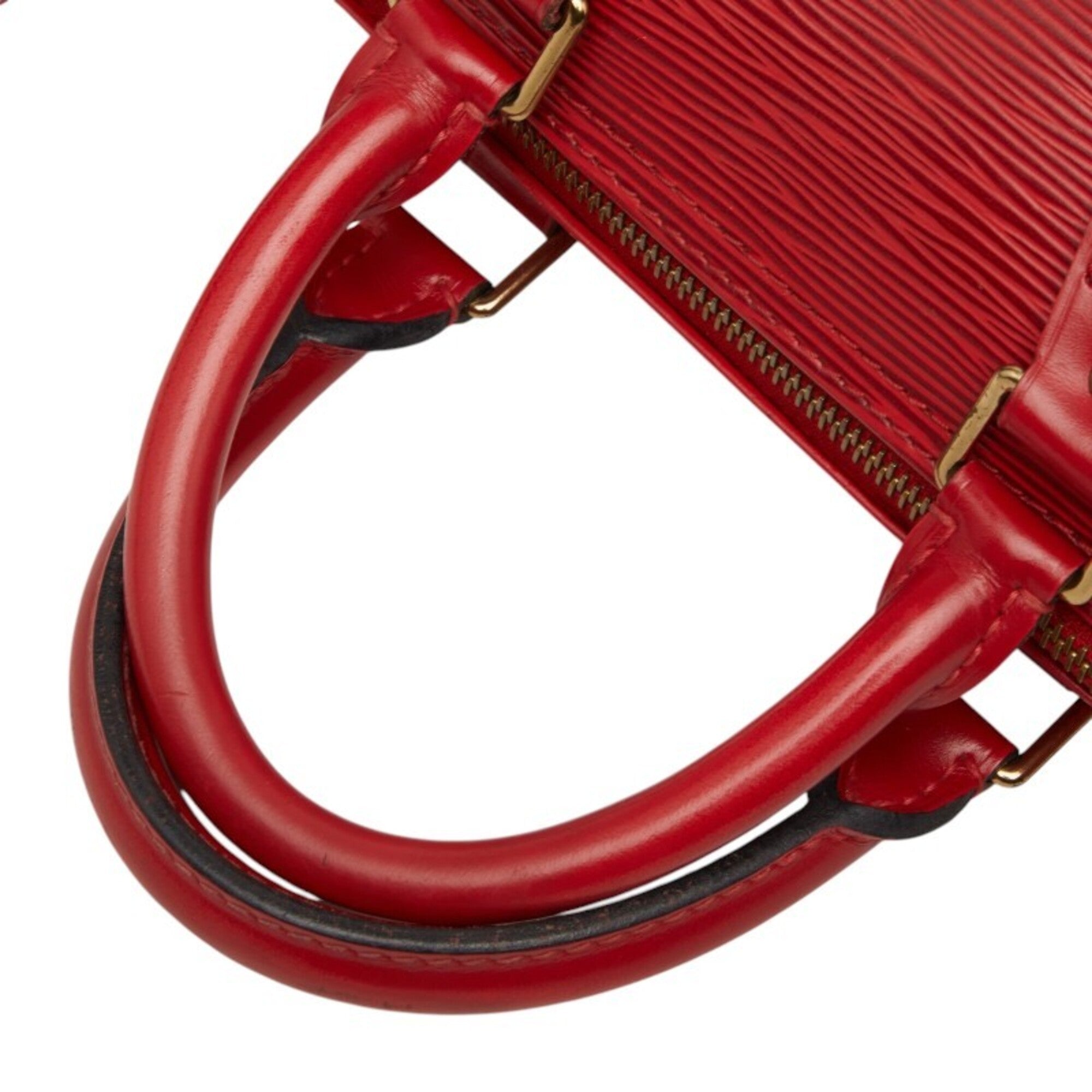 Louis Vuitton Castilian Red Leather Boston Bag Handbag (Pre-Owned)