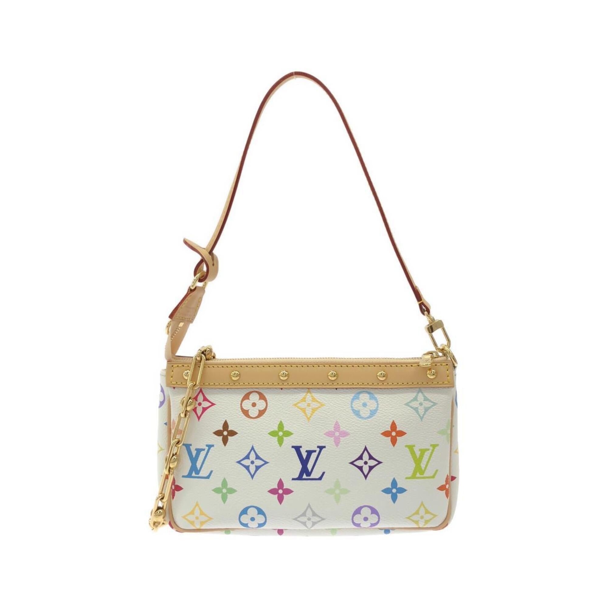 Louis Vuitton White Coated Canvas Pochette Pouch (Pre-Owned)