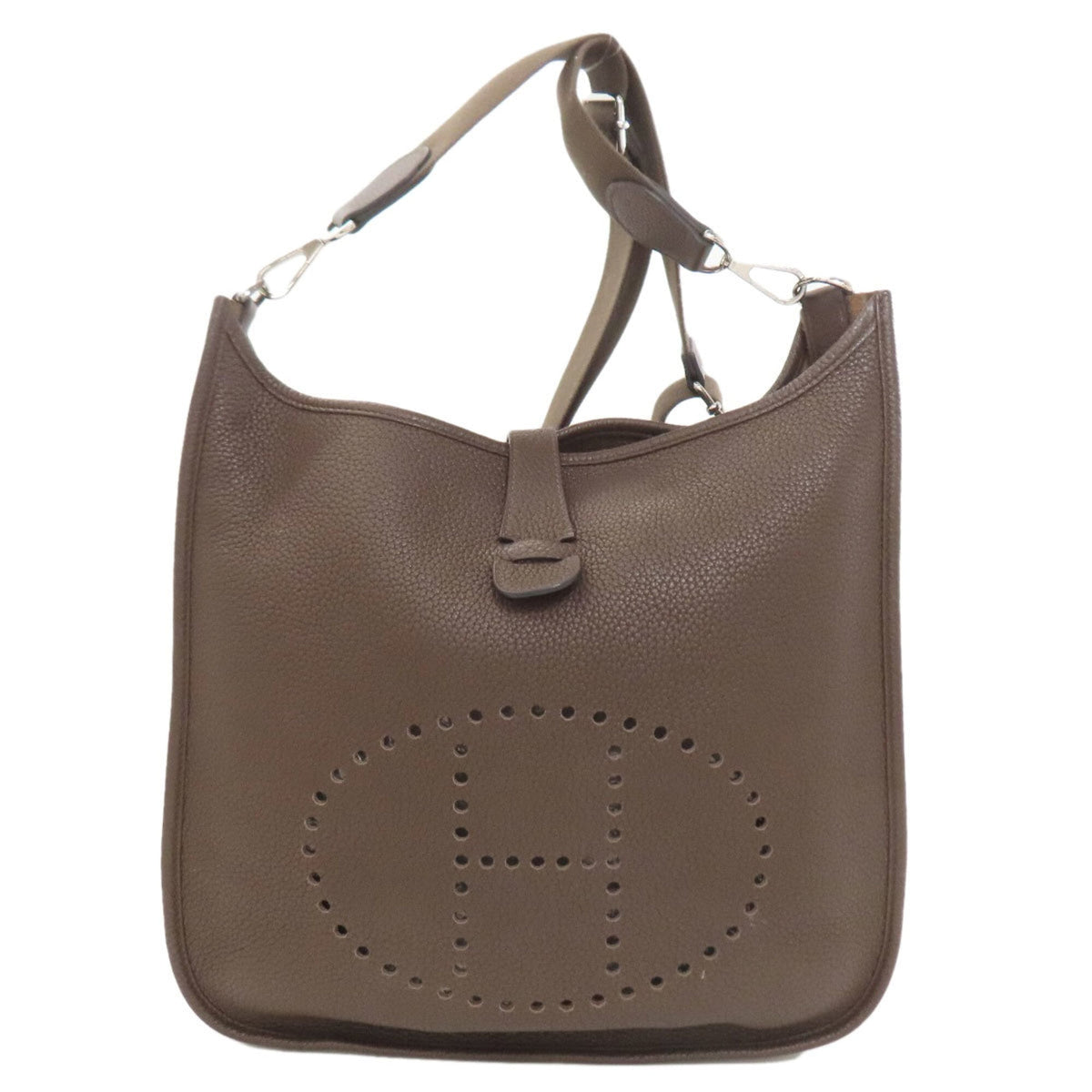 Hermes Dark Brown Taurillon Clemence Leather Shoulder Bag (Pre-Owned)